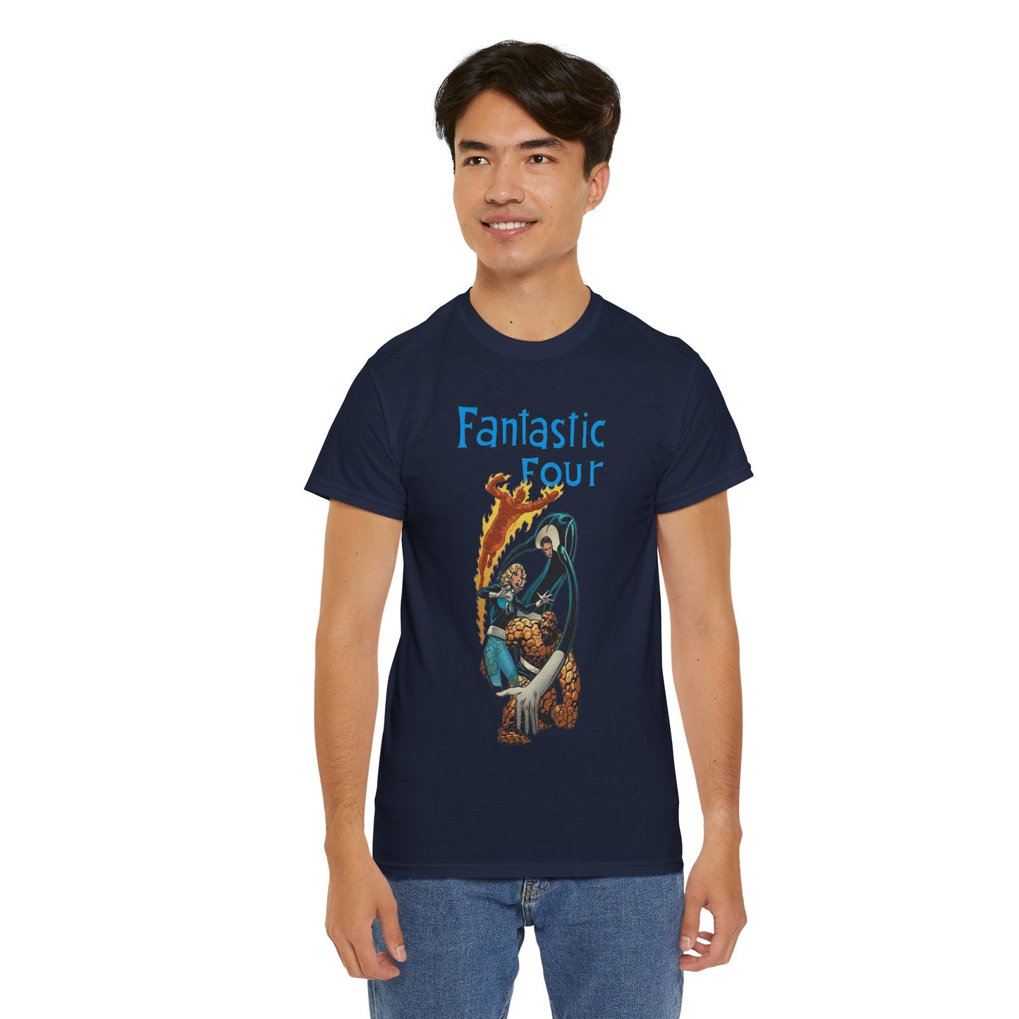 Fantastic Four T-Shirt - John Byrne Art - Invisible Woman, Reed Richards, The Thing, Human Torch - Marvel Comics
