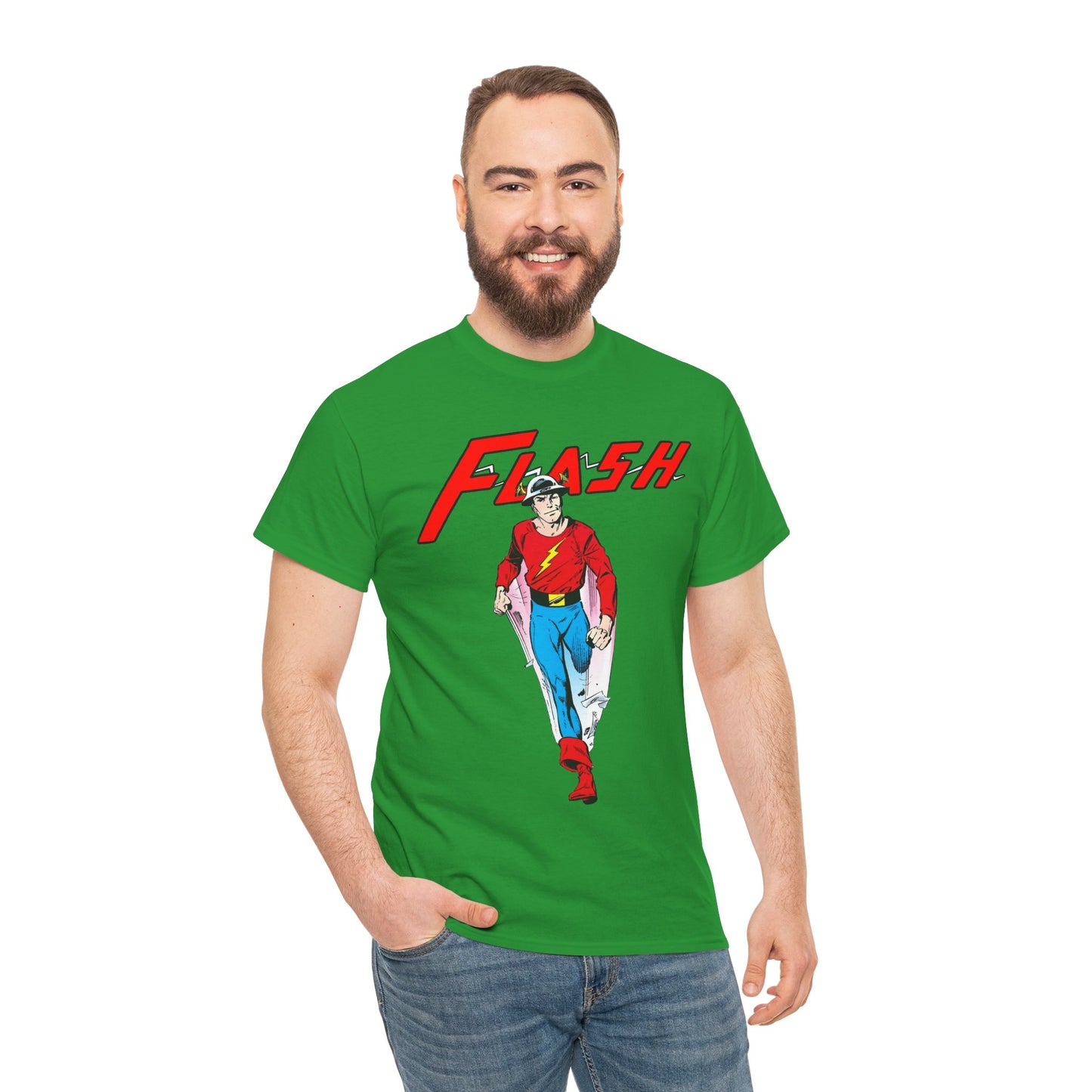 Golden Age Flash T-Shirt - John Byrne Art - Justice Society/JSA Member - Jay Garrick - Speedster