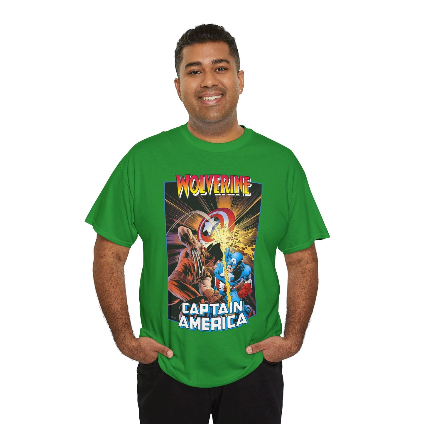 Wolverine Vs Captain America T-Shirt - Mike Zeck Classic Art - Marvel Comics