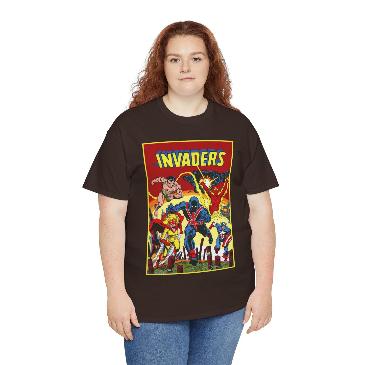 Invaders T-Shirt - Captain America, Human Torch, Namor, Spitfire - World War II Soldiers - Golden Age Heroes - Marvel Comics