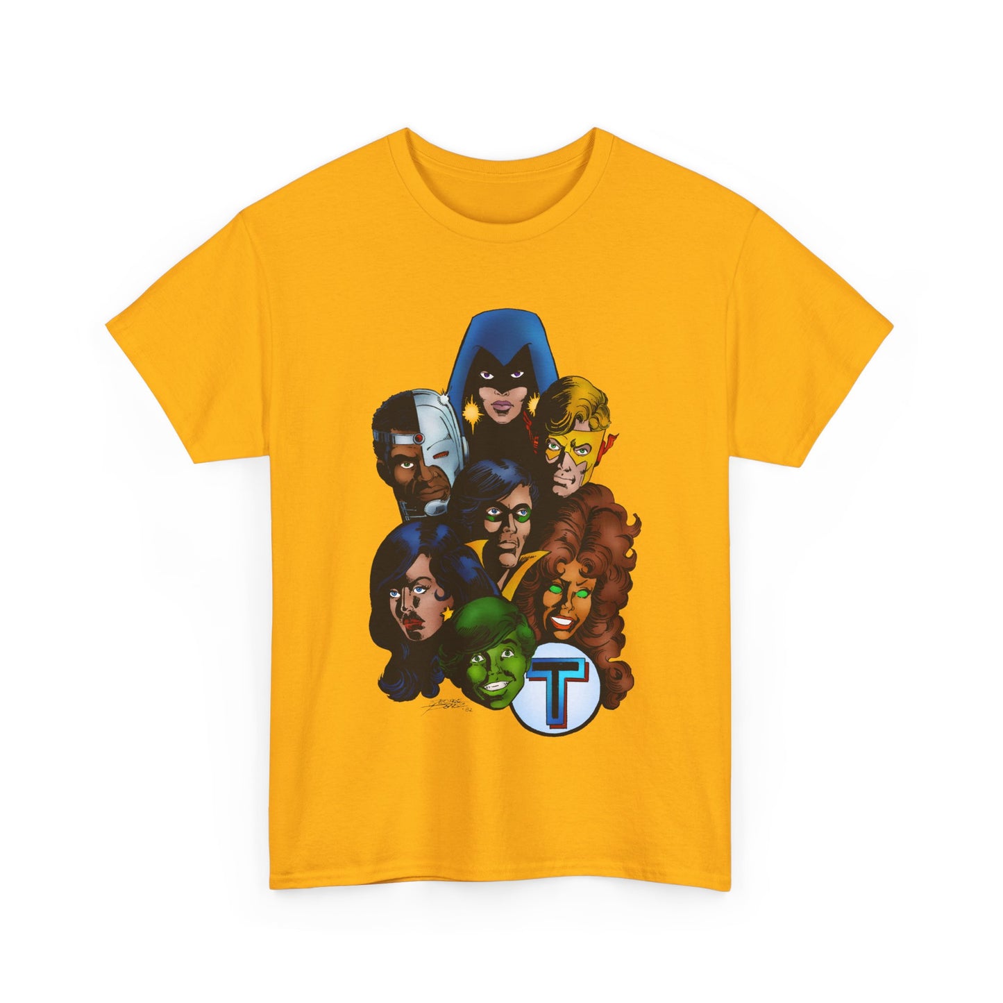 New Teen Titans T-Shirt - George Perez Art - Robin, Wonder Girl, Cyborg, Raven, Starfire, Kid Flash - DC Comics