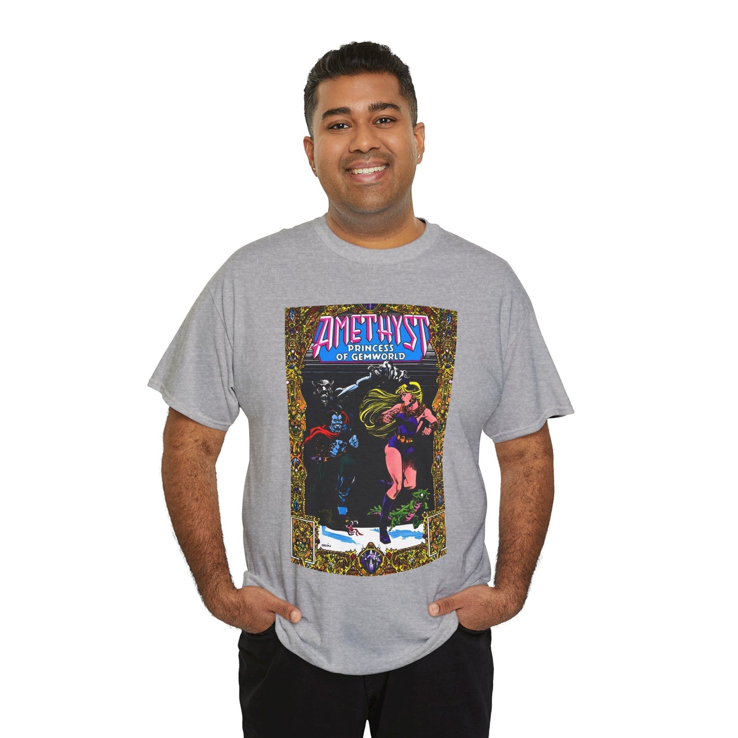Amethyst Princess of Gemworld T-Shirt - Ernie Colon Art - Bejeweled Cover - Dark Opal - DC Comics