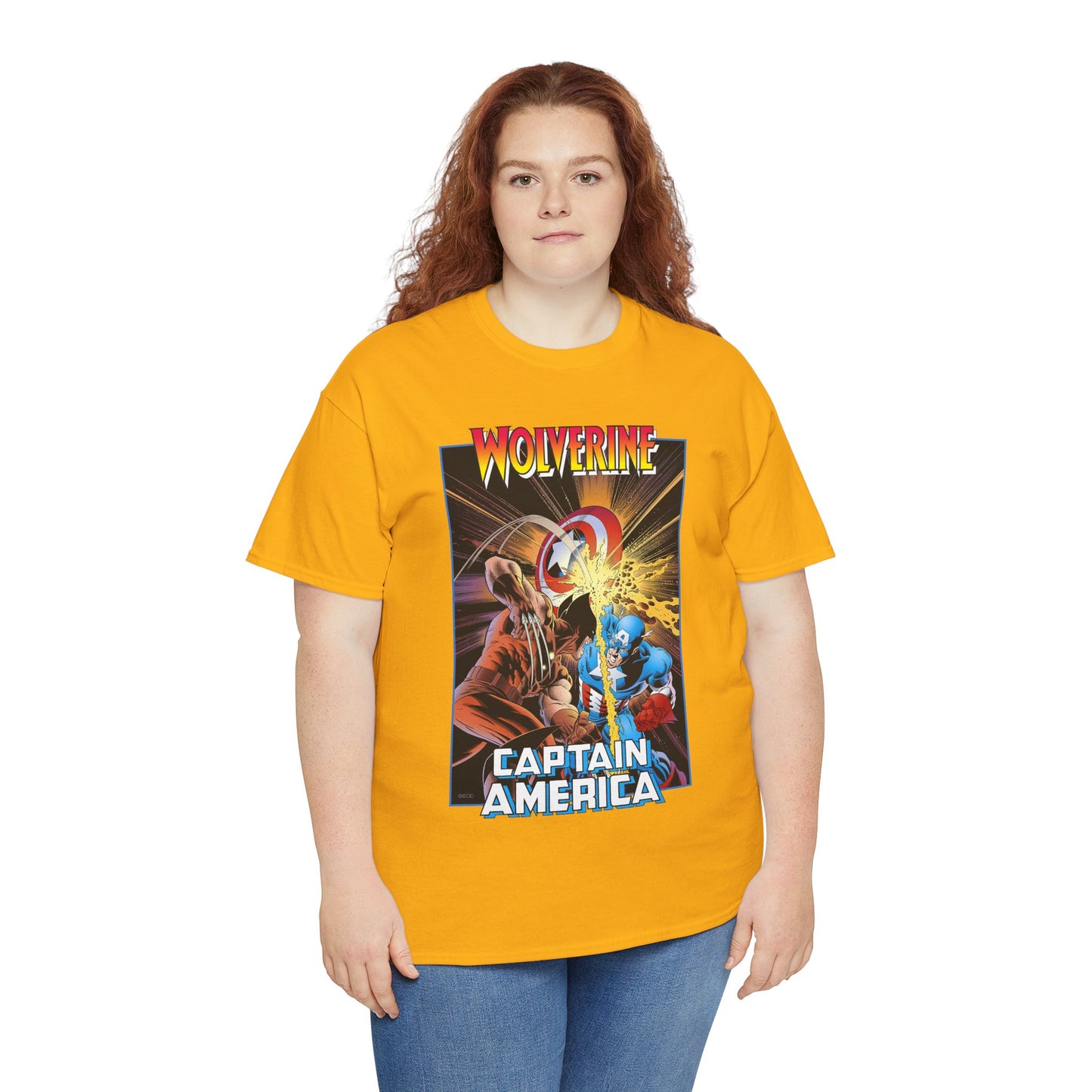 Wolverine Vs Captain America T-Shirt - Mike Zeck Classic Art - Marvel Comics