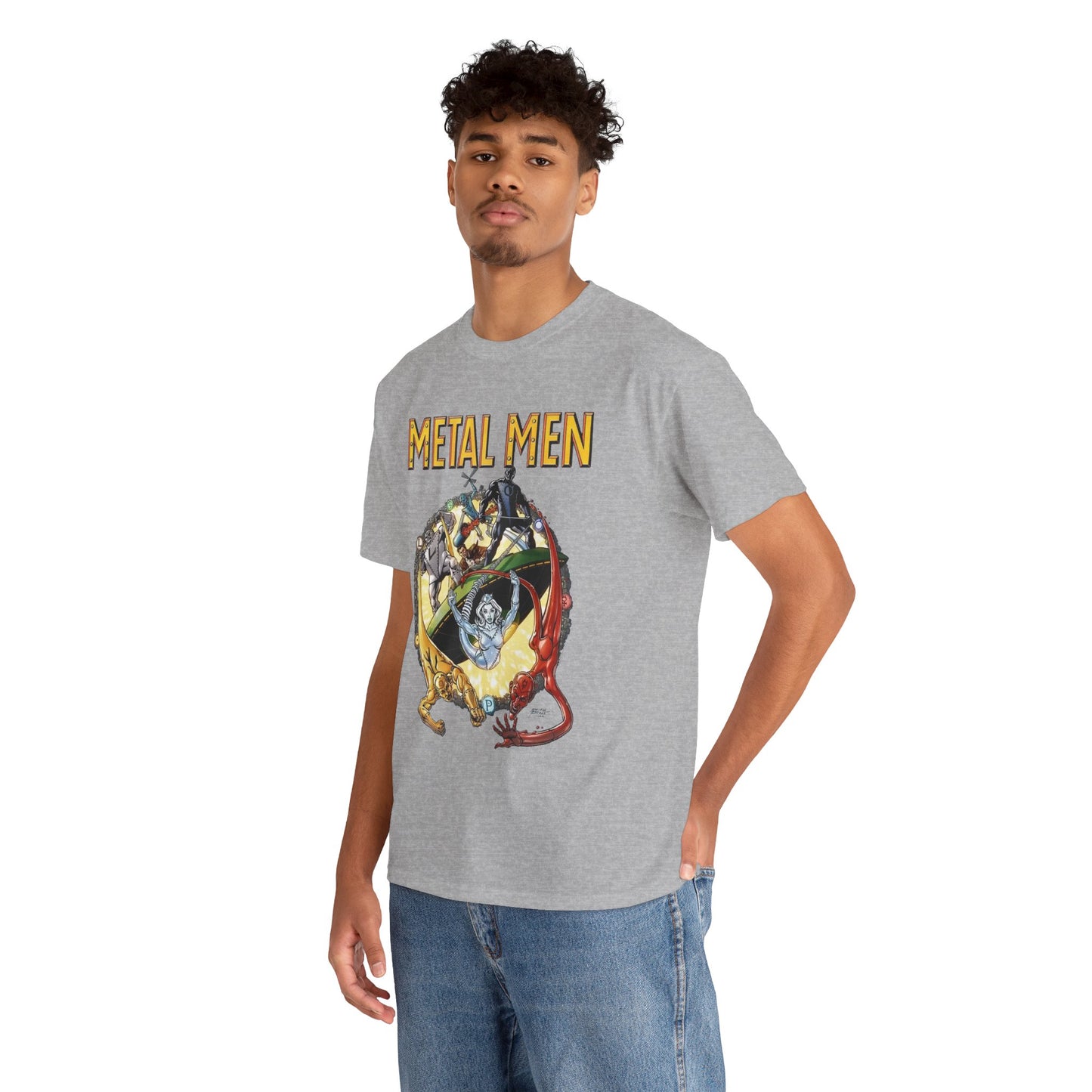 Metal Men T-Shirt - George Perez Art - DC Comics - Classic Silver Age Team - Mercury, Iron, Tin, Gold