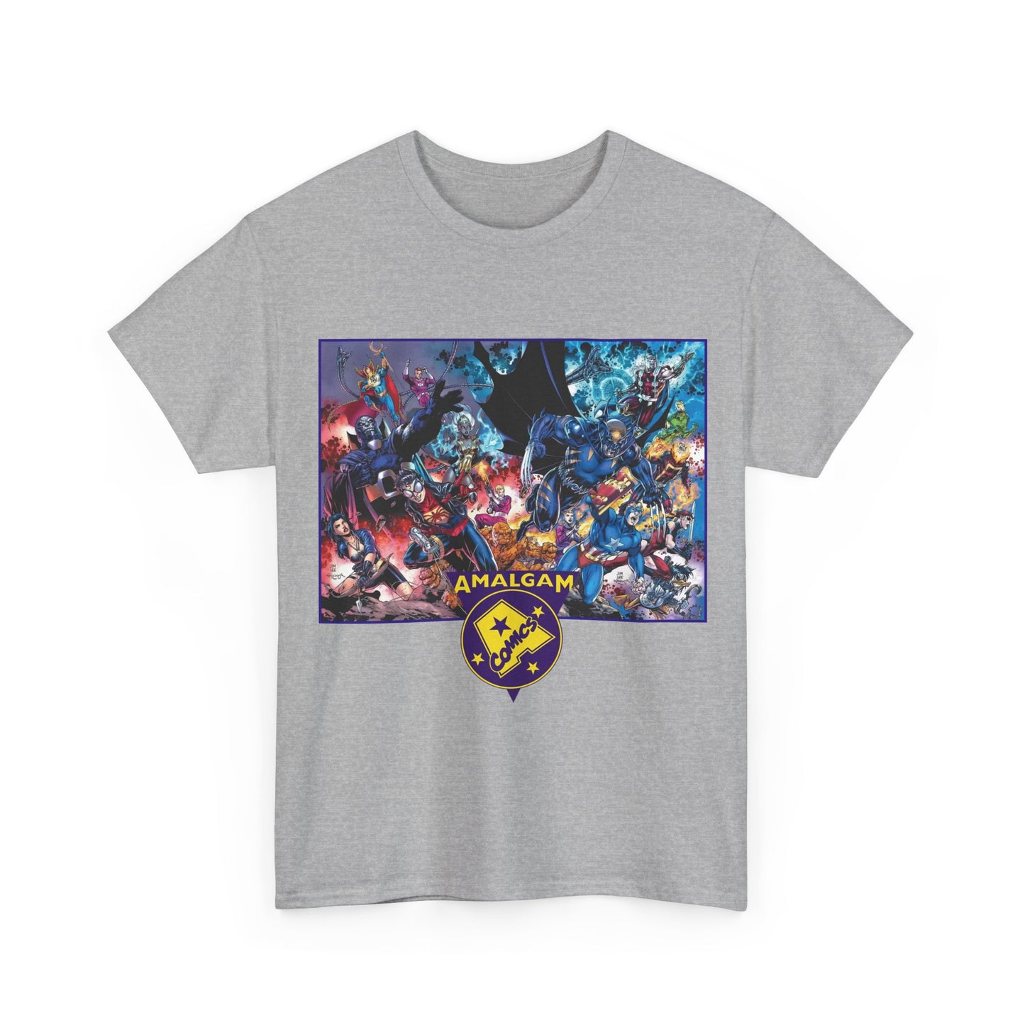 Amalgam T-Shirt - DC Vs Marvel Comics - 1990s - Jim Lee Art - Dark Claw, Amazon, Super Soldier, Spiderboy, Speed Demon