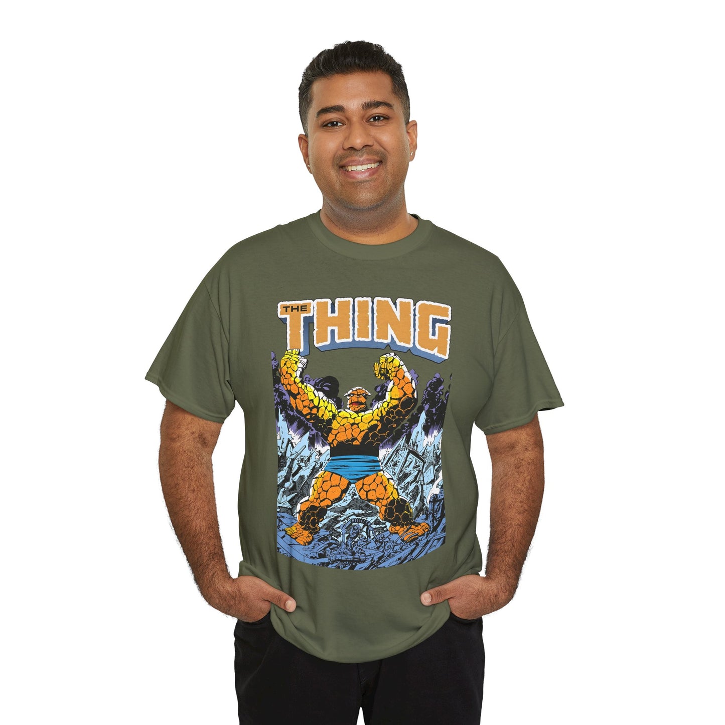 The Thing T-Shirt - John Byrne Art - Member of the Fantastic Four - Marvel Comics 1980s - Ben Grimm