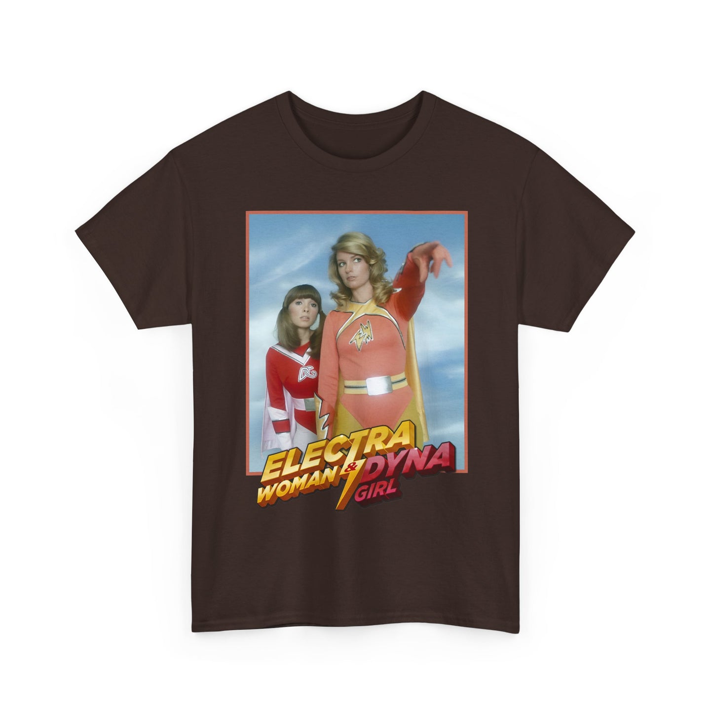 Electra Woman & Dyna Girl T-Shirt - Popular Krofft Supershow Characters from the 1970s - Deidre Hall & Judy Strangis
