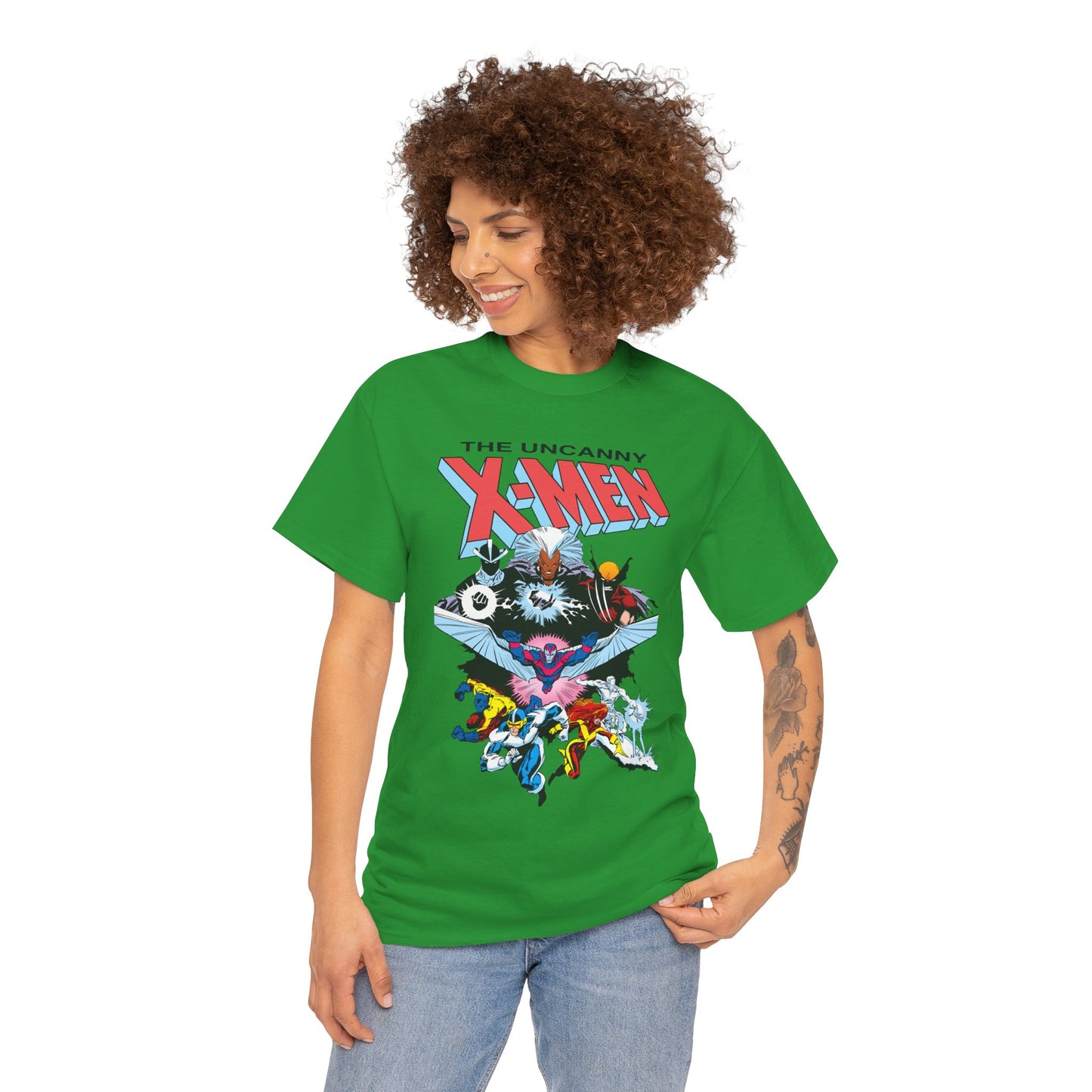 X-Men/X-Factor T-Shirt - Cyclops, Storm, Jean Grey, Iceman, Beast, Wolverine - Marvel Comics - From the Inferno Storyline - Mutant Battle