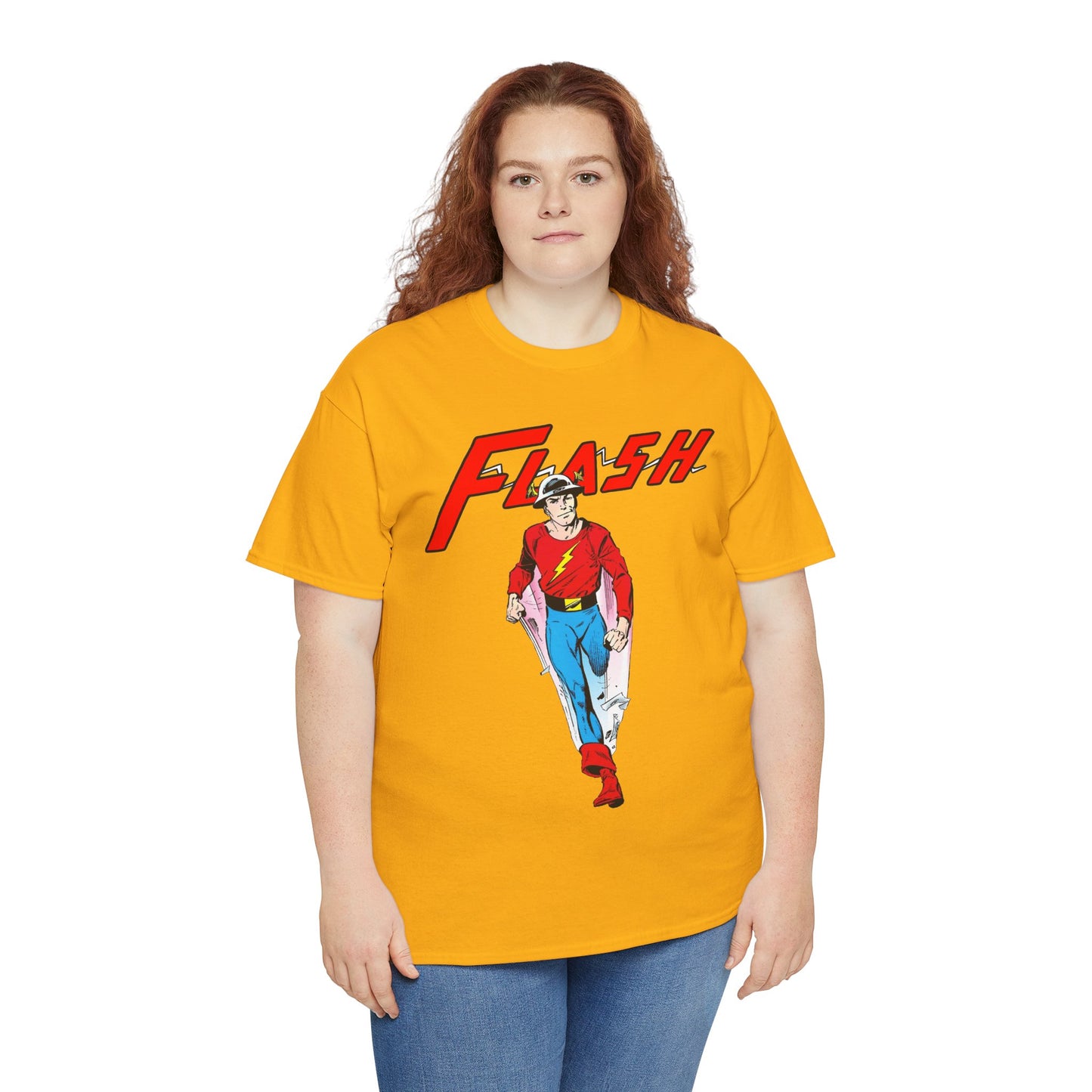 Golden Age Flash T-Shirt - John Byrne Art - Justice Society/JSA Member - Jay Garrick - Speedster