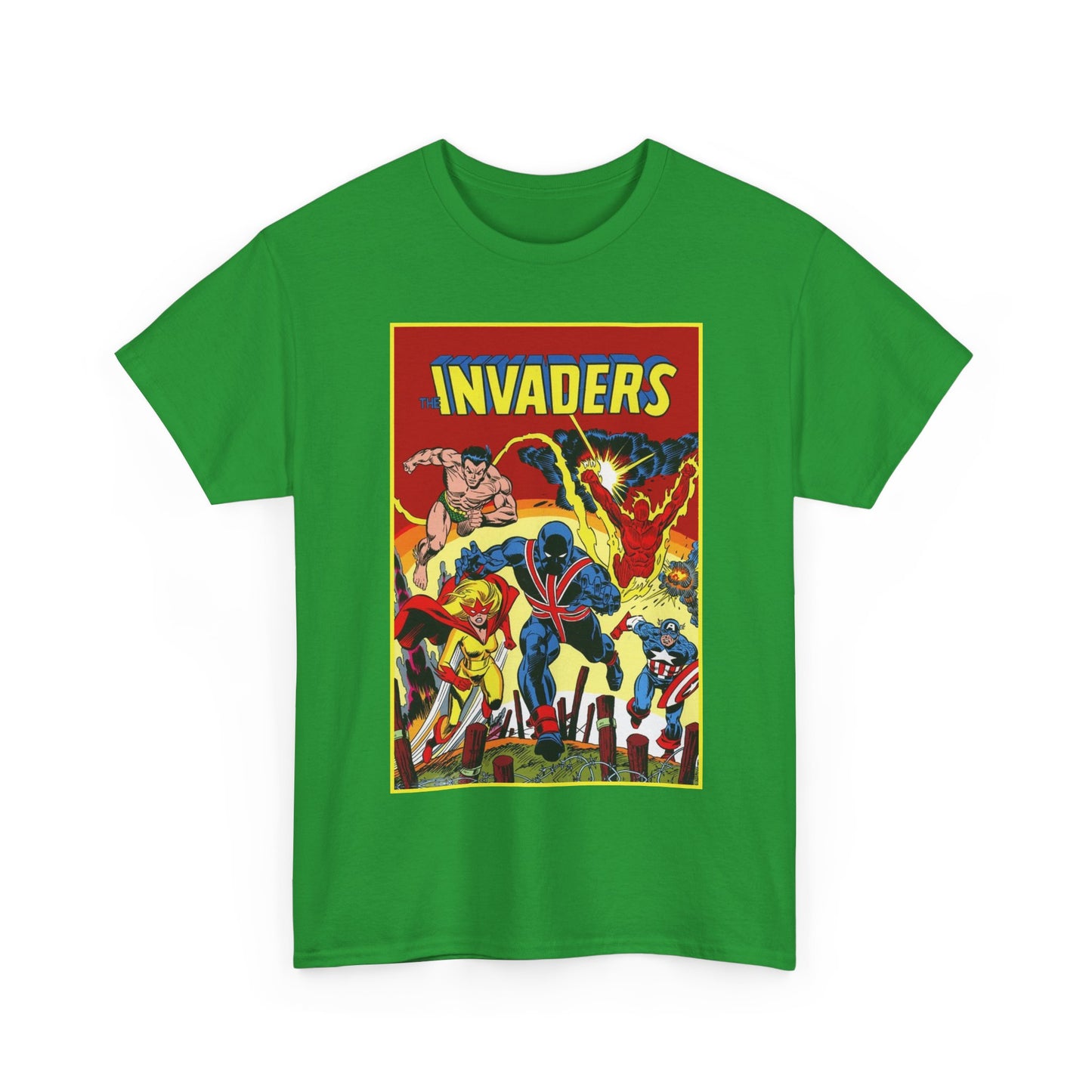 Invaders T-Shirt - Captain America, Human Torch, Namor, Spitfire - World War II Soldiers - Golden Age Heroes - Marvel Comics