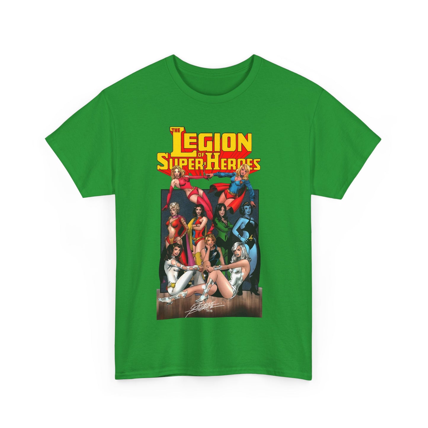 Legion of Super-Heroes T-Shirt - George Perez Art - Saturn Girl, Supergirl, Dream Girl, Shadow Lass, Phantom Girl - The Super Woman of LOSH - DC Comics