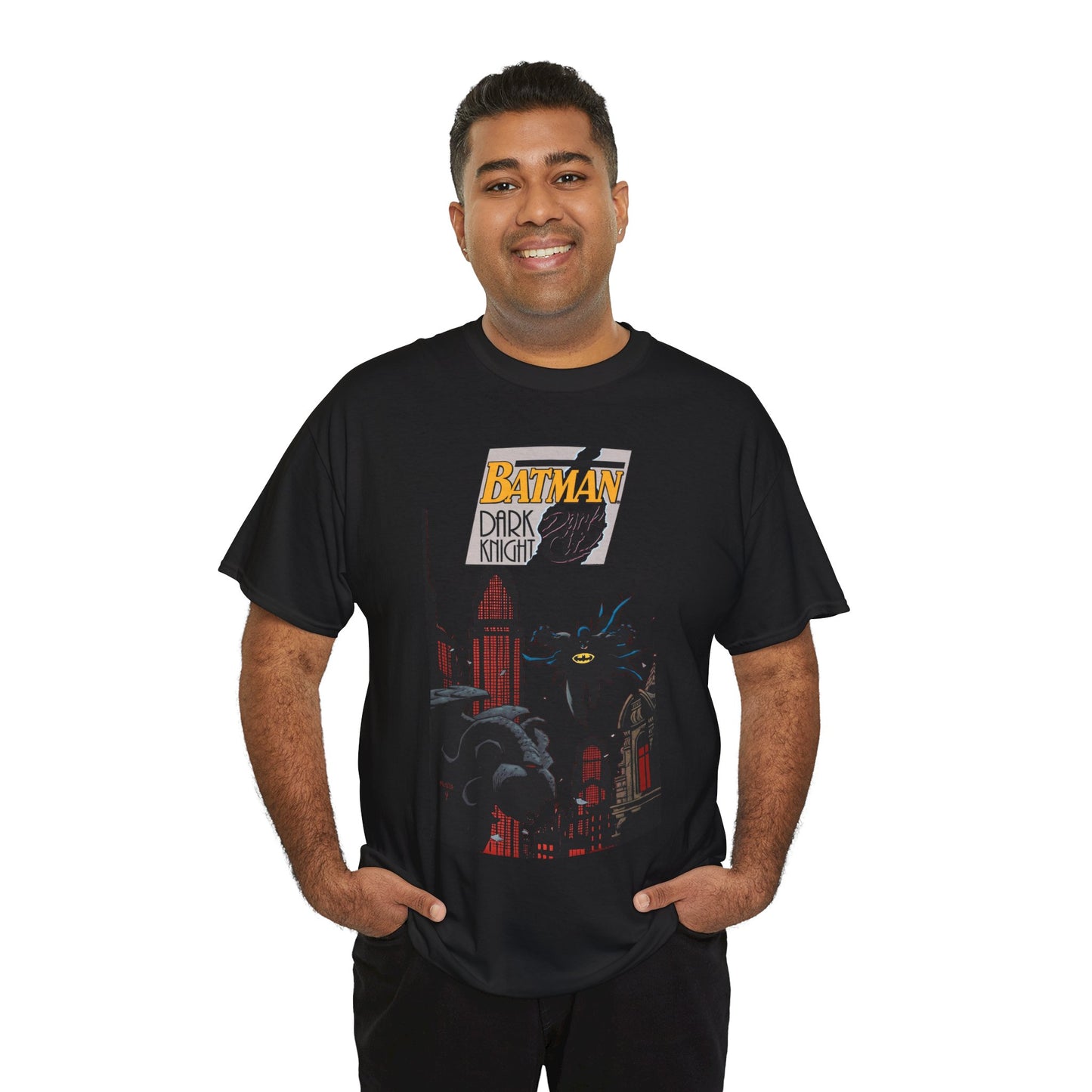 Batman: Dark Knight, Dark City T-Shirt - Mike Mignola Art - Gotham City, Bruce Wayne - 1990s Cover Art - DC Comics