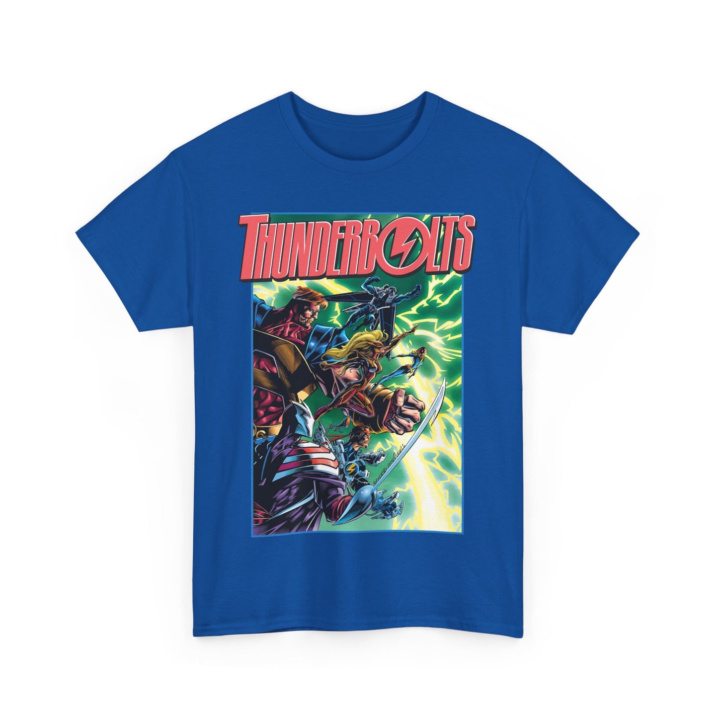 Thunderbolts T-Shirt - Amazing Mark Bagley Art - Citizen V, MACH-1, Atlas, Songbird, Fixer, Techno - Marvel Comics Characters - Avengers Connection