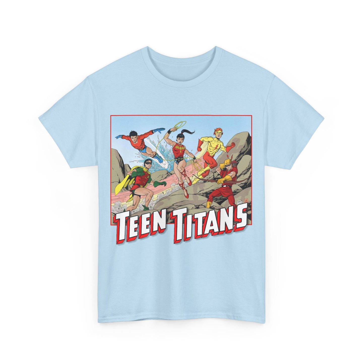 Teen Titans T-Shirt - Tom Grummett Art - Robin, Wonder Girl, Kid Flash, Speedy, Aqualad - DC Comics