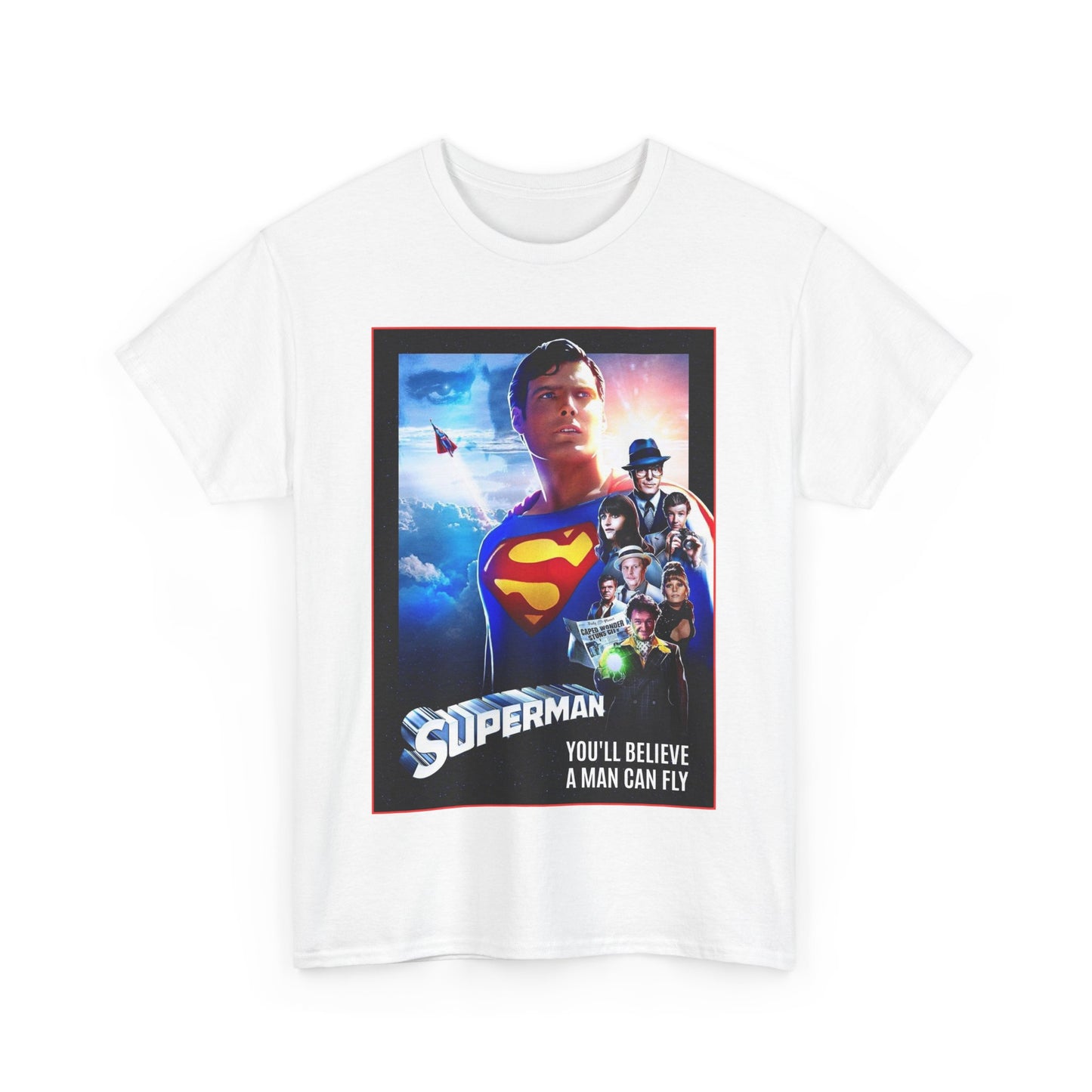 Superman The Movie T-Shirt - Christopher Reeve, Gene Hackman, Margot Kidder - Beloved 1970s Warner Brothers Movie - Krypton, Smallville, Metropolis - DC Comics