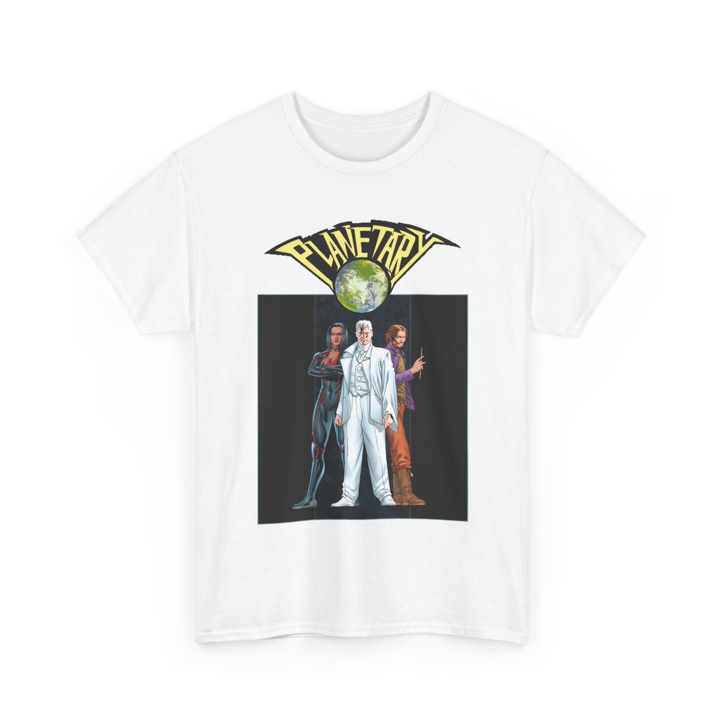Planetary T-Shirt - - John Cassaday Art - The Drummer, Jakita Wagner & Elijah Snow - DC Comics/Wildstorm