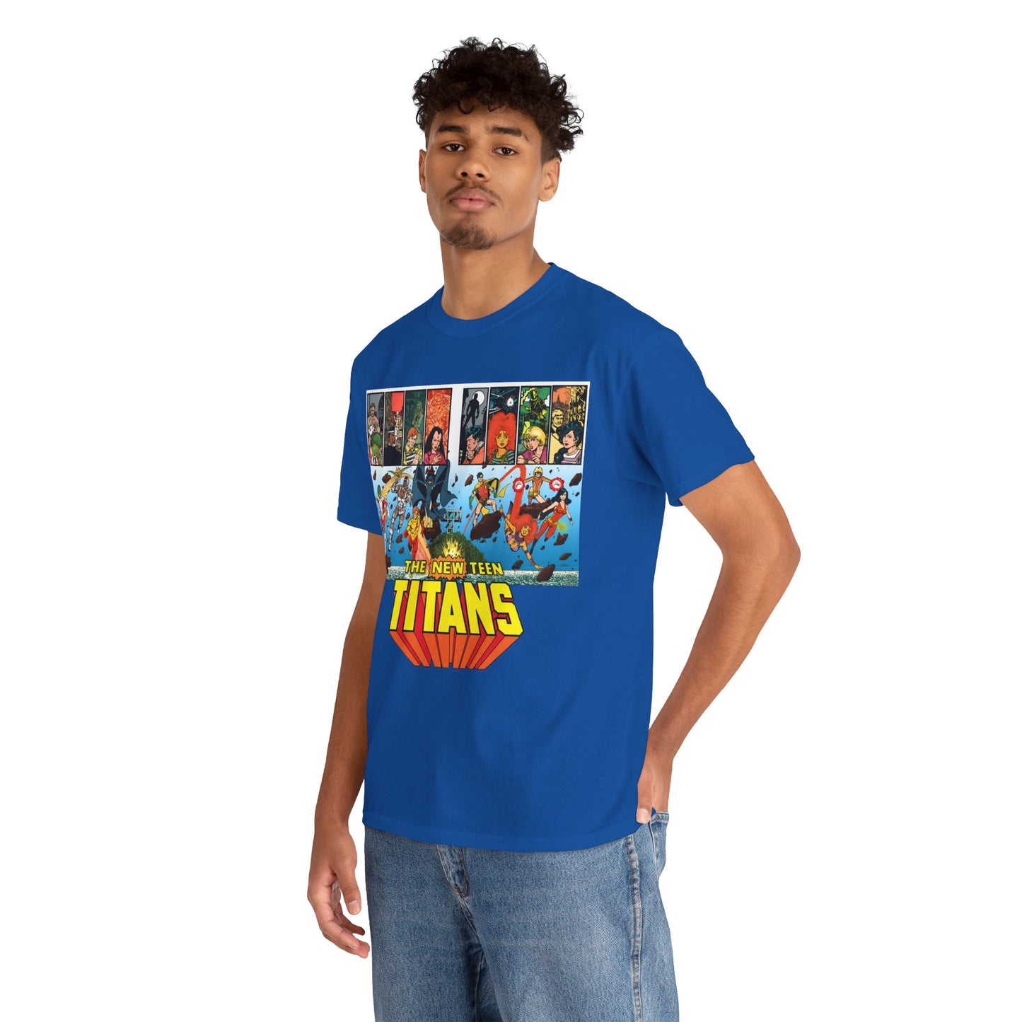 New Teen Titans T-Shirt - George Perez Art - Robin, Wonder Girl, Cyborg, Raven, Starfire, Kid Flash - DC Comics