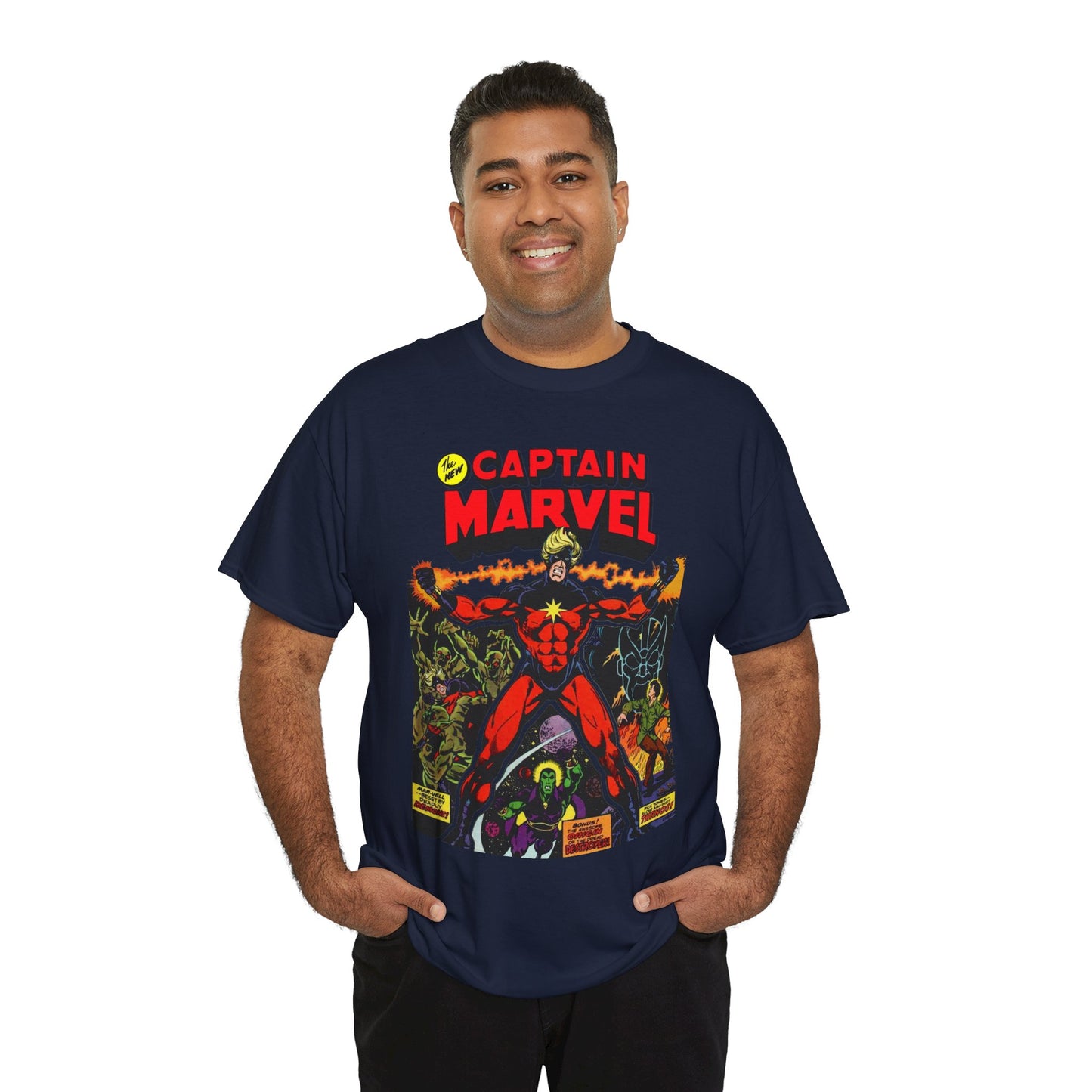 Captain Marvel T-Shirt - Jim Starlin Art - Thanos - Drax the Destroyer - Issue #32 Cover Art