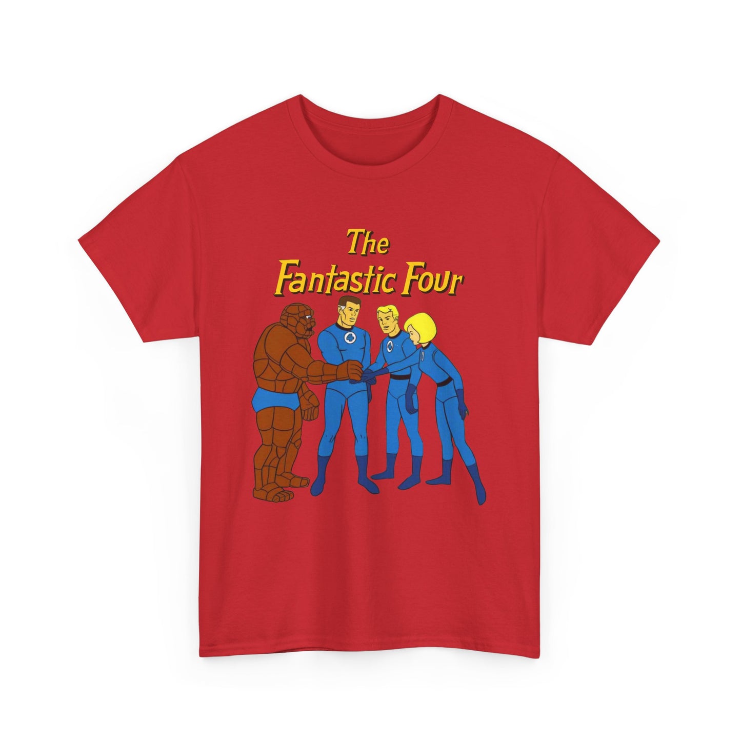 Fantastic Four T-Shirt - Hanna-Barbera 1960s Cartoon - Human Torch, The Thing, Invisible Woman - Marvel Comics