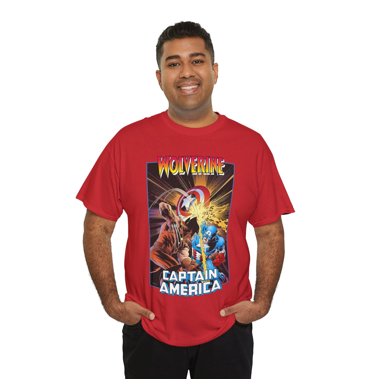 Wolverine Vs Captain America T-Shirt - Mike Zeck Classic Art - Marvel Comics
