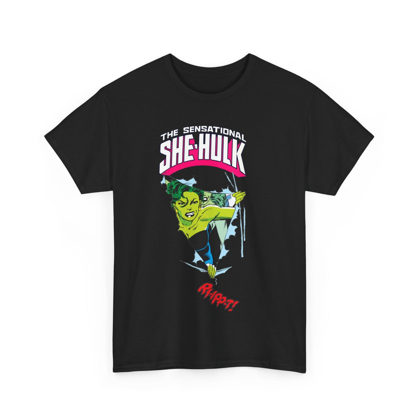 Sensational She-Hulk T-Shirt - John Byrne Art - Marvel Comics - Jennifer Walters - Ripping Through the Shirt - Fourth Wall