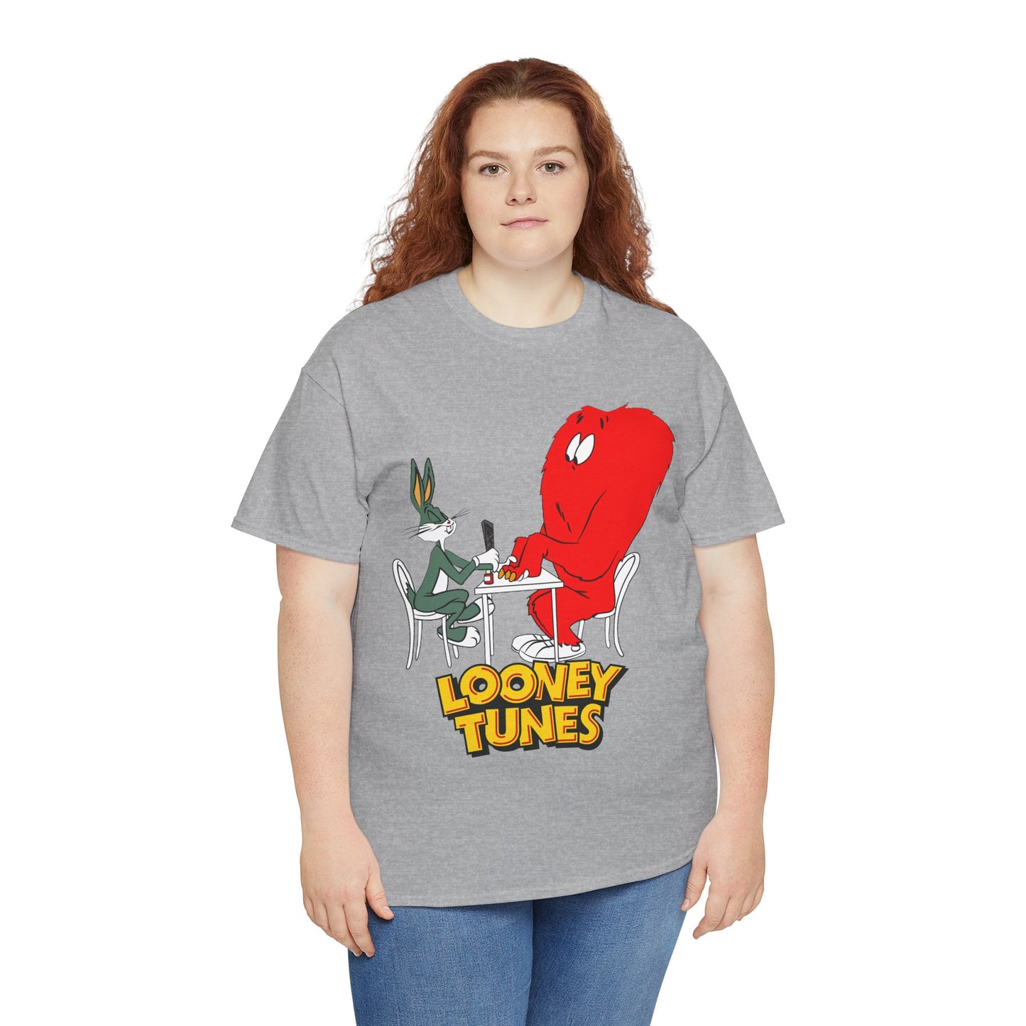Bugs Bunny & Gossamer T-Shirt - Looney Tunes Cartoon - Popular Halloween Monster Getting a Manicure - Funny, Humorous Image