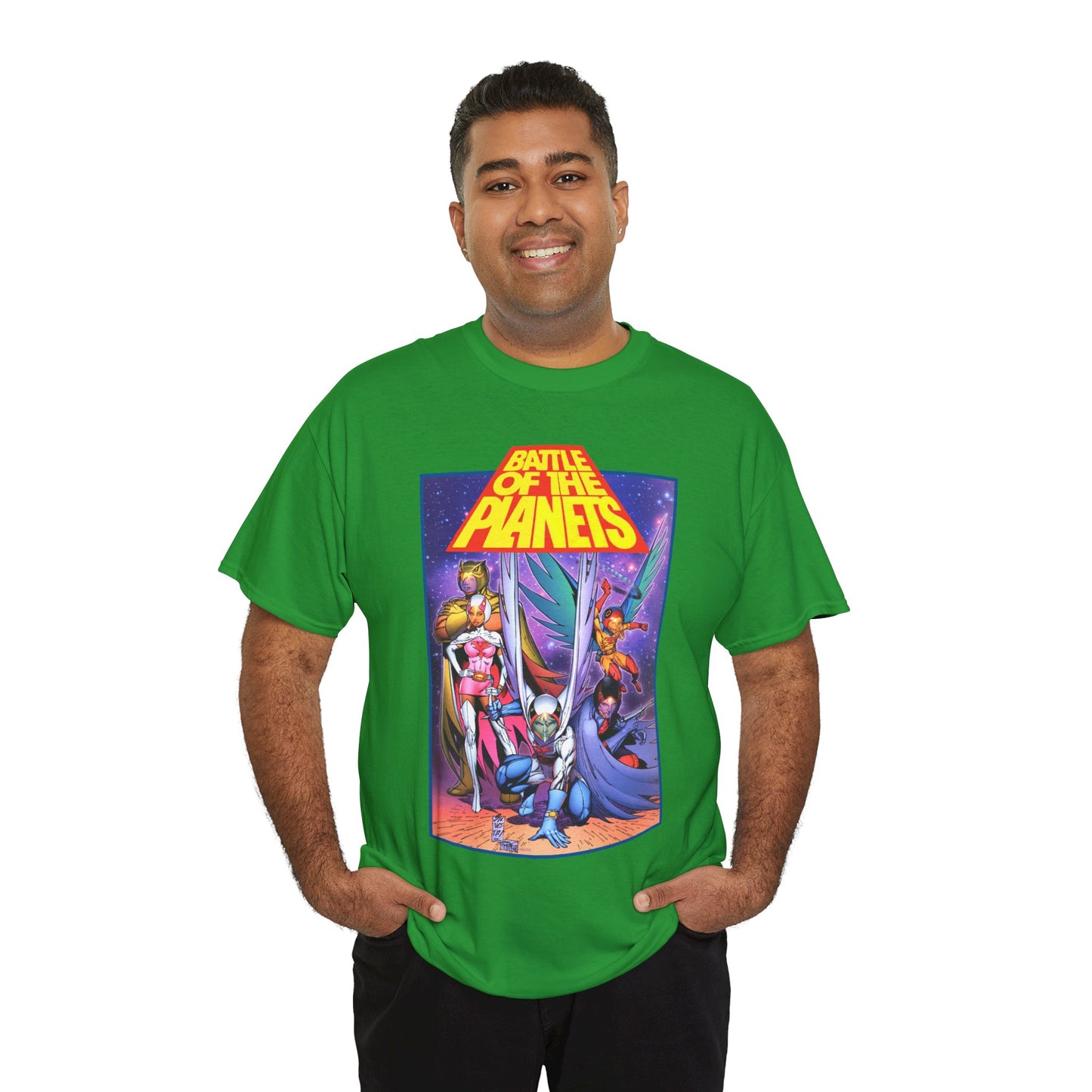Battle of the Planets T-Shirt - Marc Silvestri Art - G-Force - Popular Gatchaman Cartoon - Mark, Jason, Princess, Keyop, and Tiny