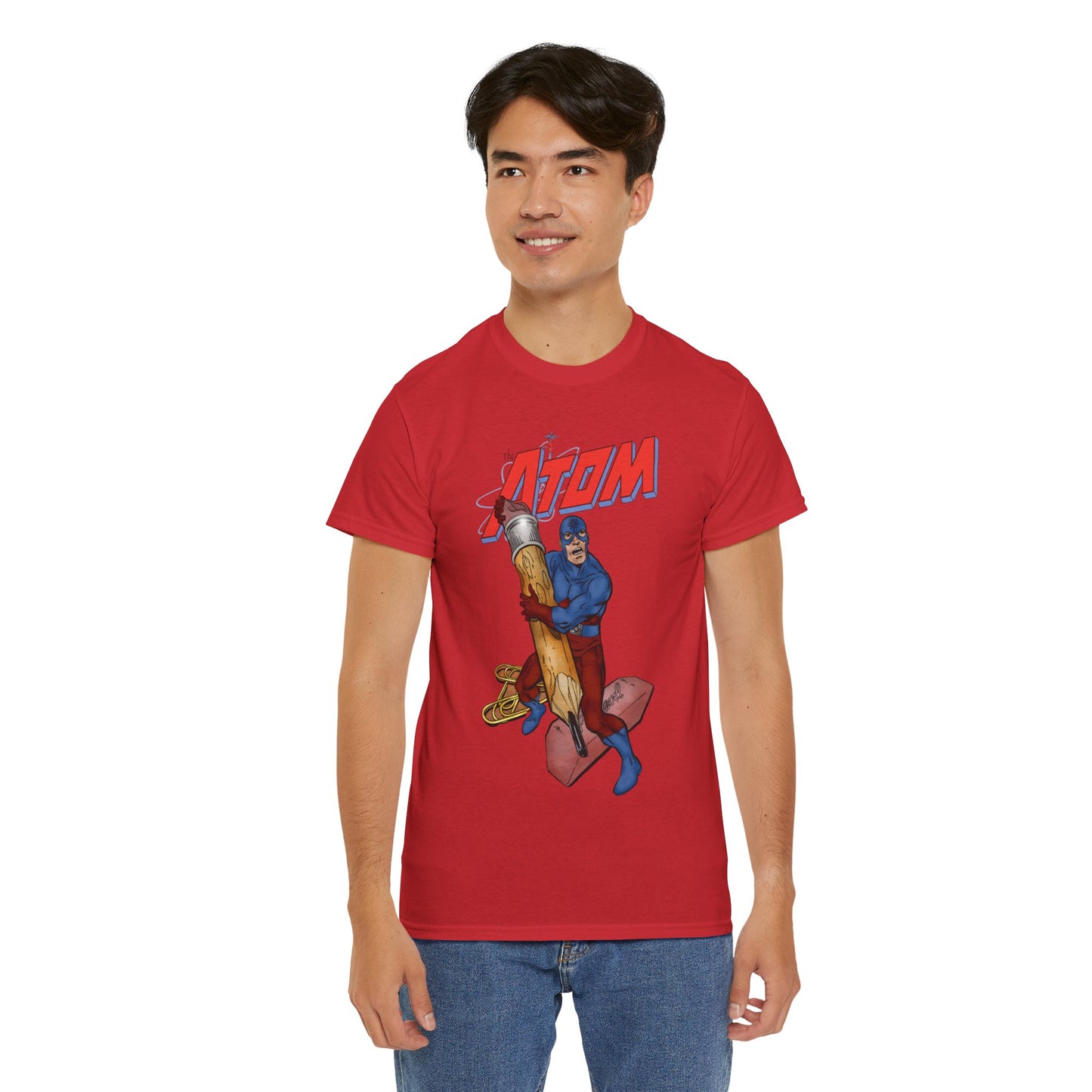 Atom T-Shirt - John Byrne Art - Ray Palmer, Justice League Member - Professor at Ivy University - DC Comics