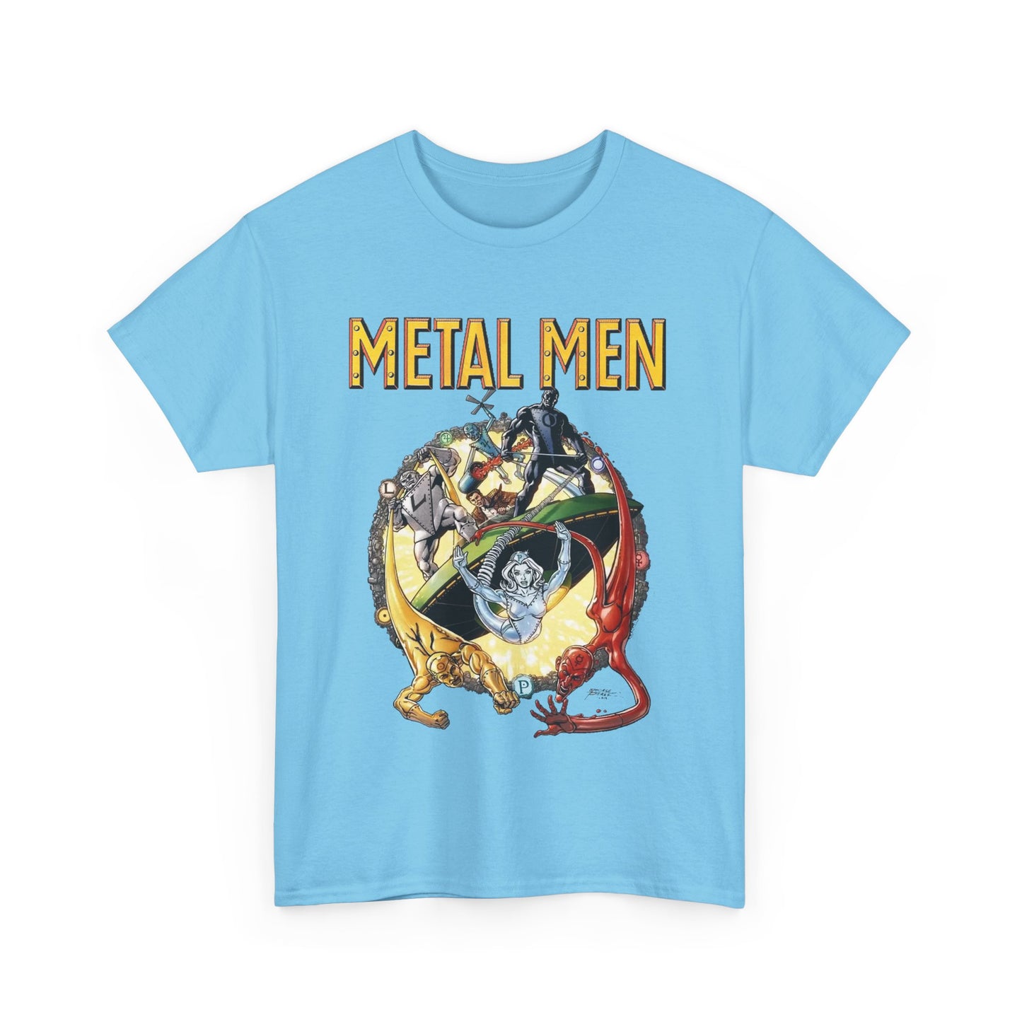 Metal Men T-Shirt - George Perez Art - DC Comics - Classic Silver Age Team - Mercury, Iron, Tin, Gold