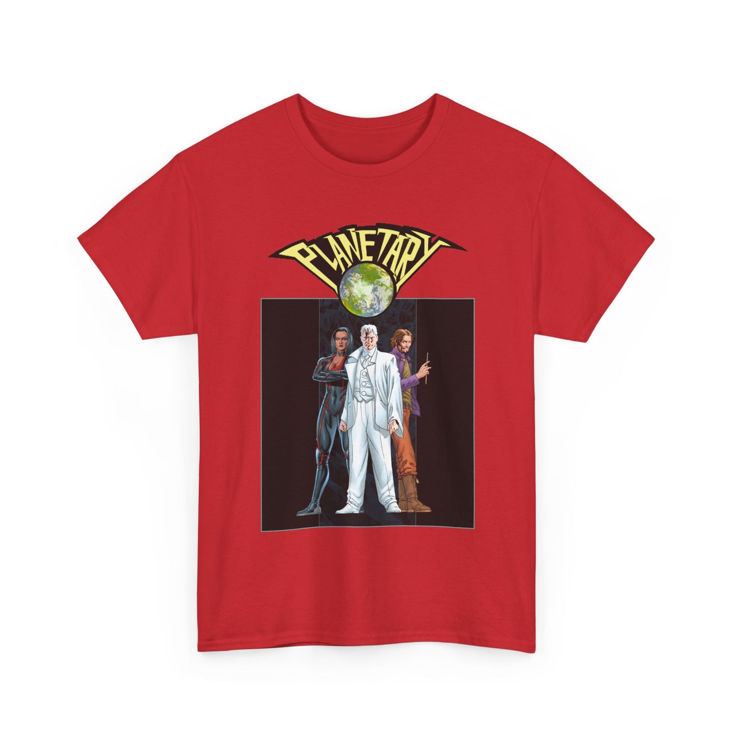 Planetary T-Shirt - - John Cassaday Art - The Drummer, Jakita Wagner & Elijah Snow - DC Comics/Wildstorm