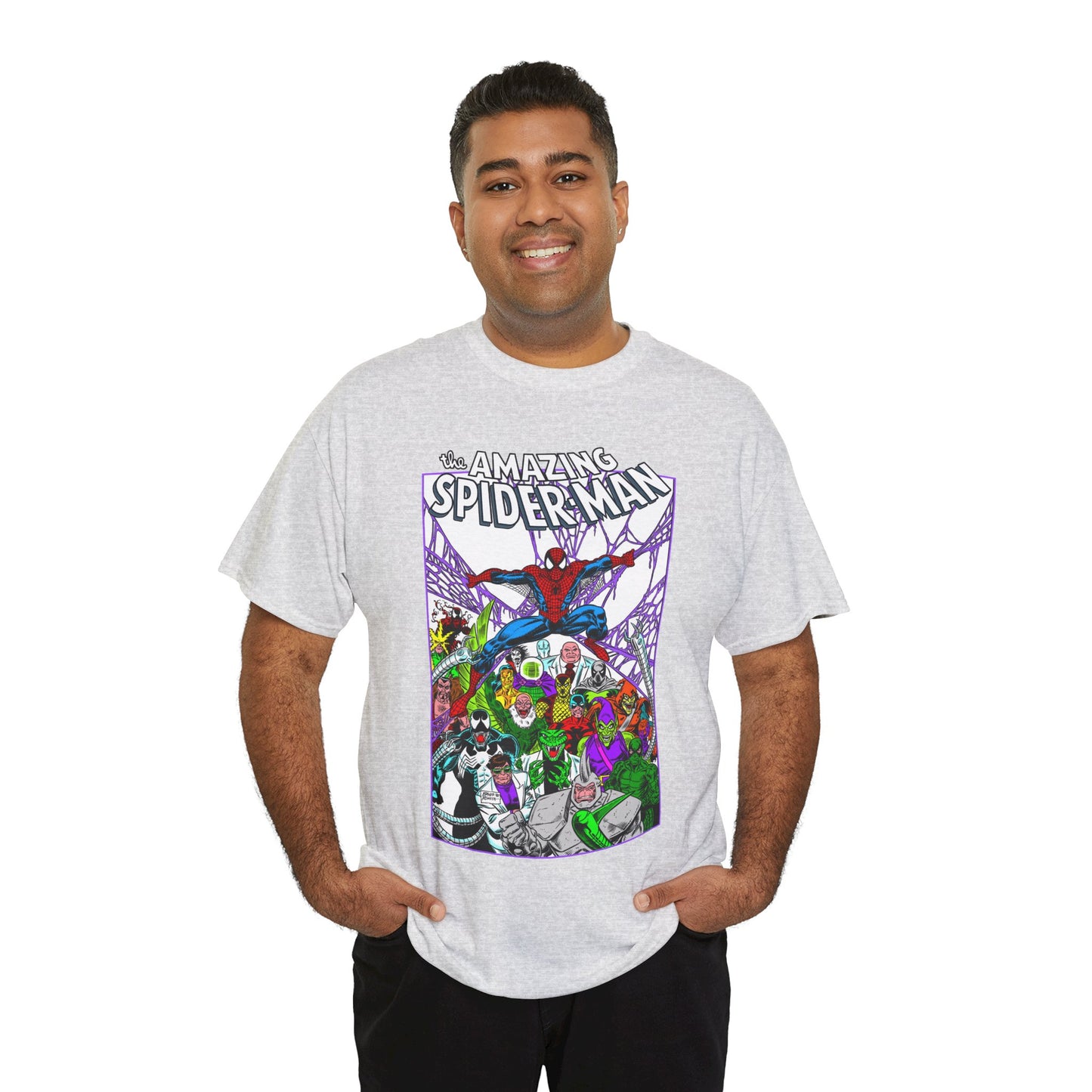 Amazing Spider-Man T-Shirt - Mark Bagley Art - Venom, Green Goblin, Rhino, Doctor Octopus, Kingpin, Carnage - Marvel Comics