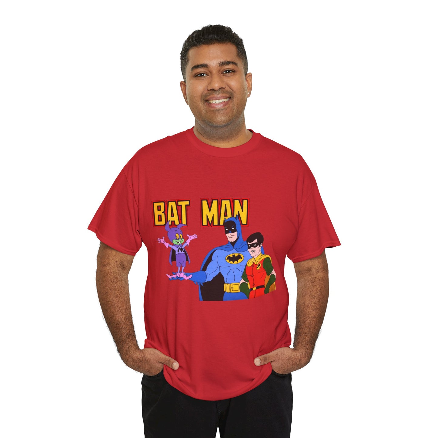 Batman, Robin & Bat-Mite T-Shirt - The New Adventures of Batman - 1970s Filmation DC Cartoon Series - Animated Dark Knight Detective