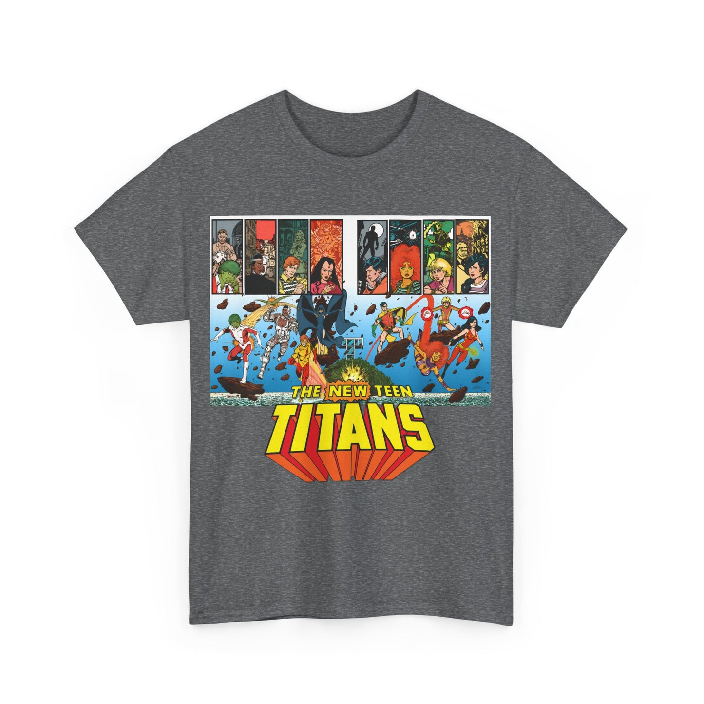 New Teen Titans T-Shirt - George Perez Art - Robin, Wonder Girl, Cyborg, Raven, Starfire, Kid Flash - DC Comics