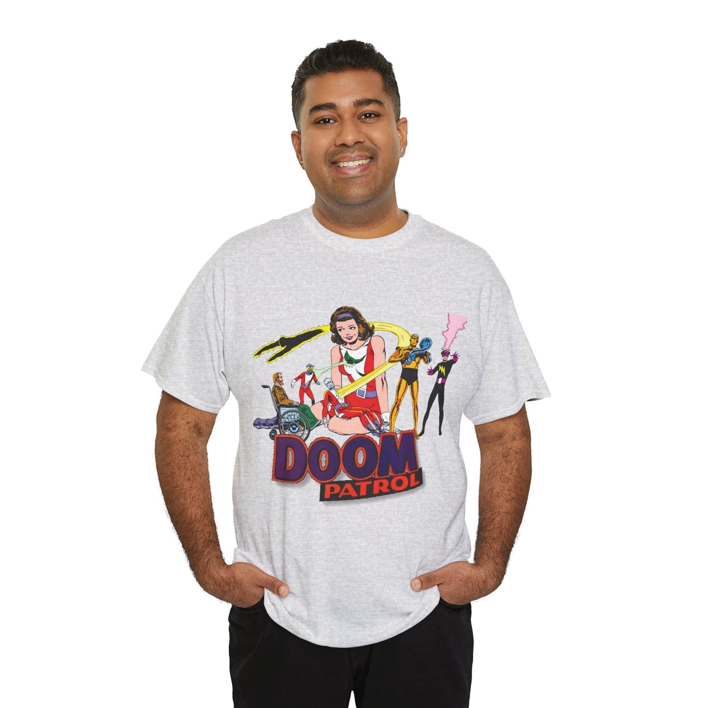 Doom Patrol T-Shirt - John Byrne Art - DC Comics Who's Who Art - Beast Boy, Robotman, Mento, Elasti-Girl, Negative Man, The Chief
