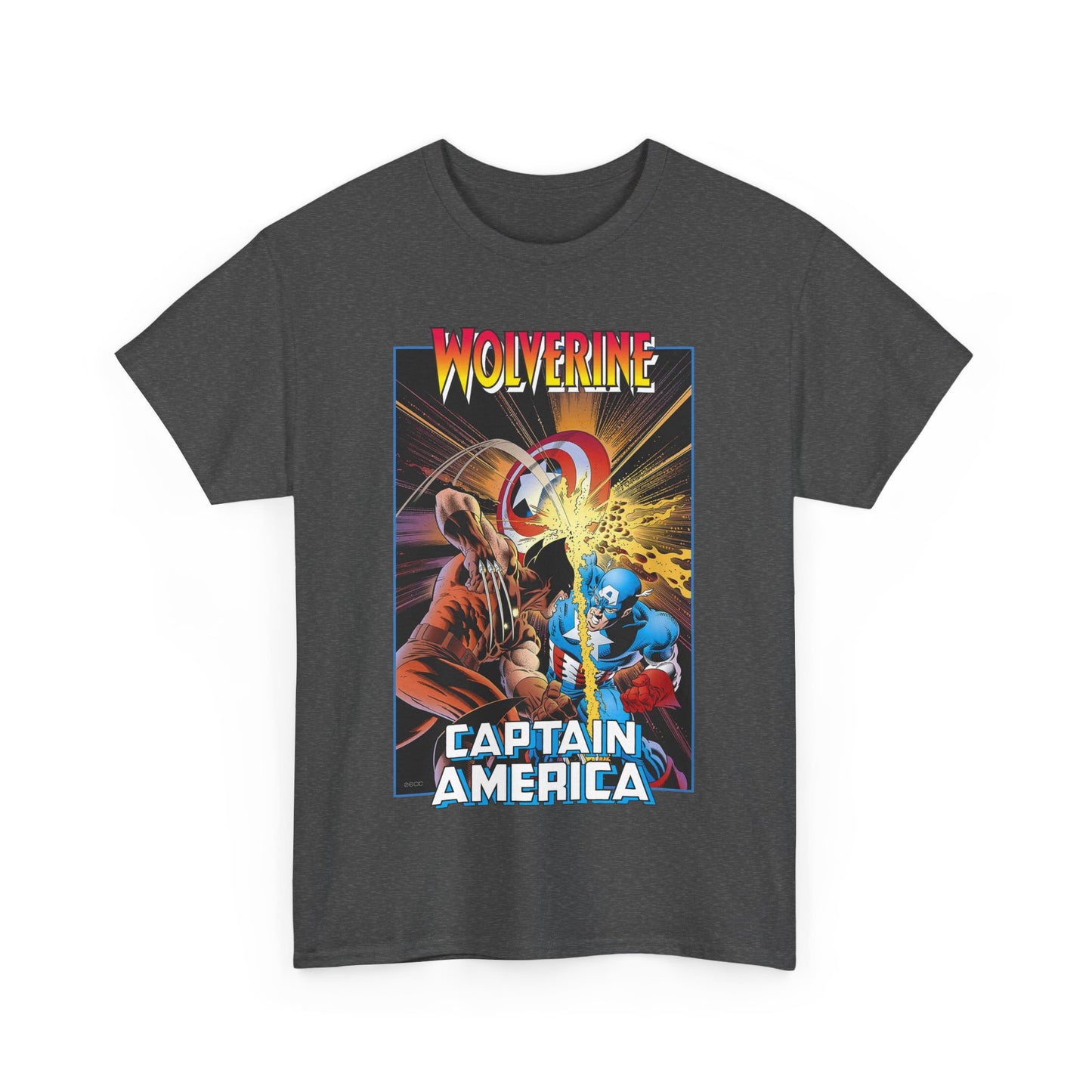 Wolverine Vs Captain America T-Shirt - Mike Zeck Classic Art - Marvel Comics