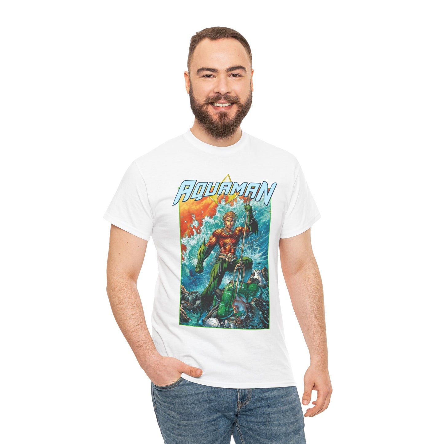 Aquaman T-Shirt - Jim Lee Art - DC New 52 - Arthur Curry, King of Atlantis - DC Comics