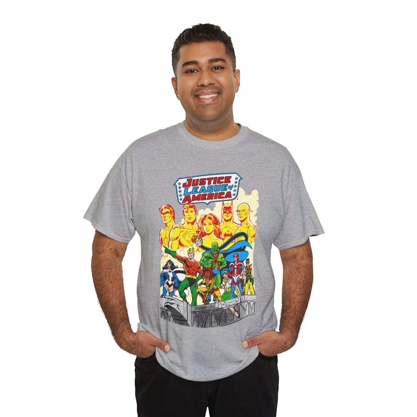 Justice League Detroit T-Shirt - Aquaman, Elongated Man, Zatanna, Vixen, Steel, Martian Manhunter, Vibe, Gypsy