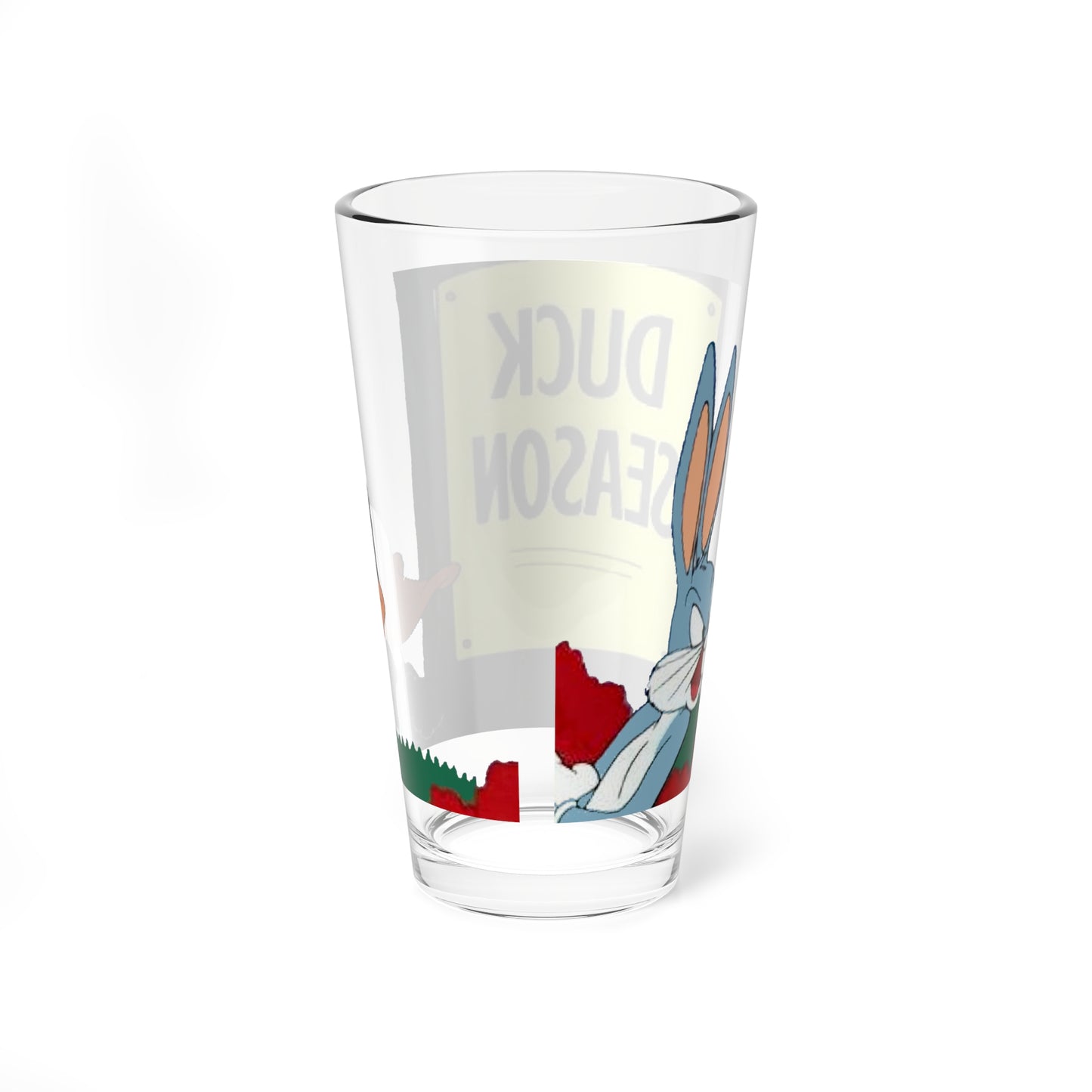 Bugs Bunny & Daffy Duck Pint Glass, 16oz - Rabbit/Duck Season - Looney Tunes