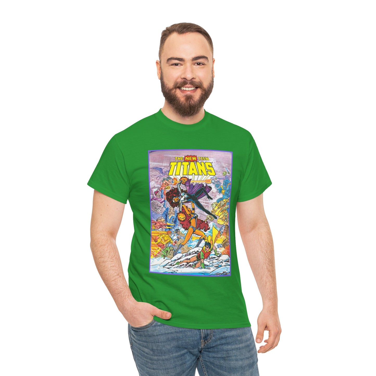 New Teen Titans T-Shirt - George Perez Art - Starfire Vs Blackfire - Omega Man - Annual #1 Cover - DC Comics