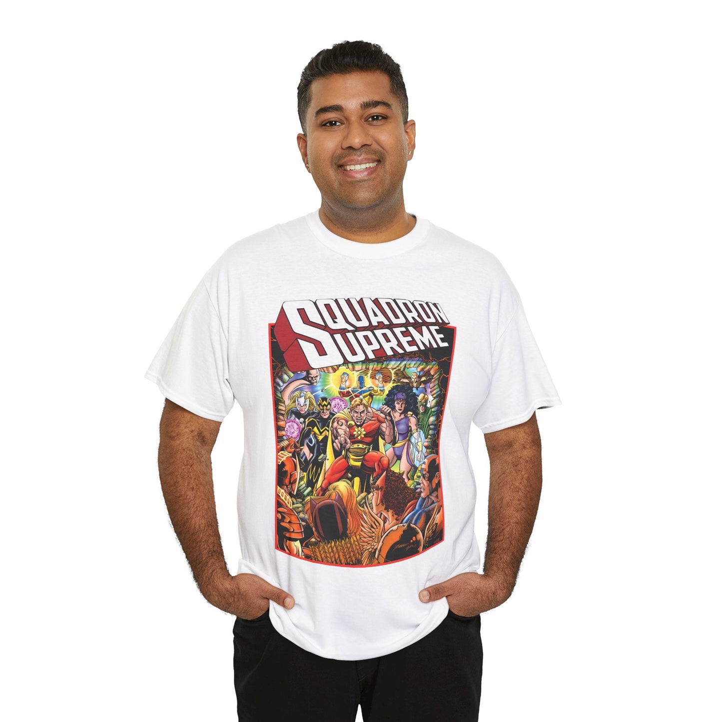 Squadron Supreme T-Shirt - George Perez Art - Hyperion, Nighthawk, Doctor Spectrum, Power Princess, Whizzer - Marvel Comics