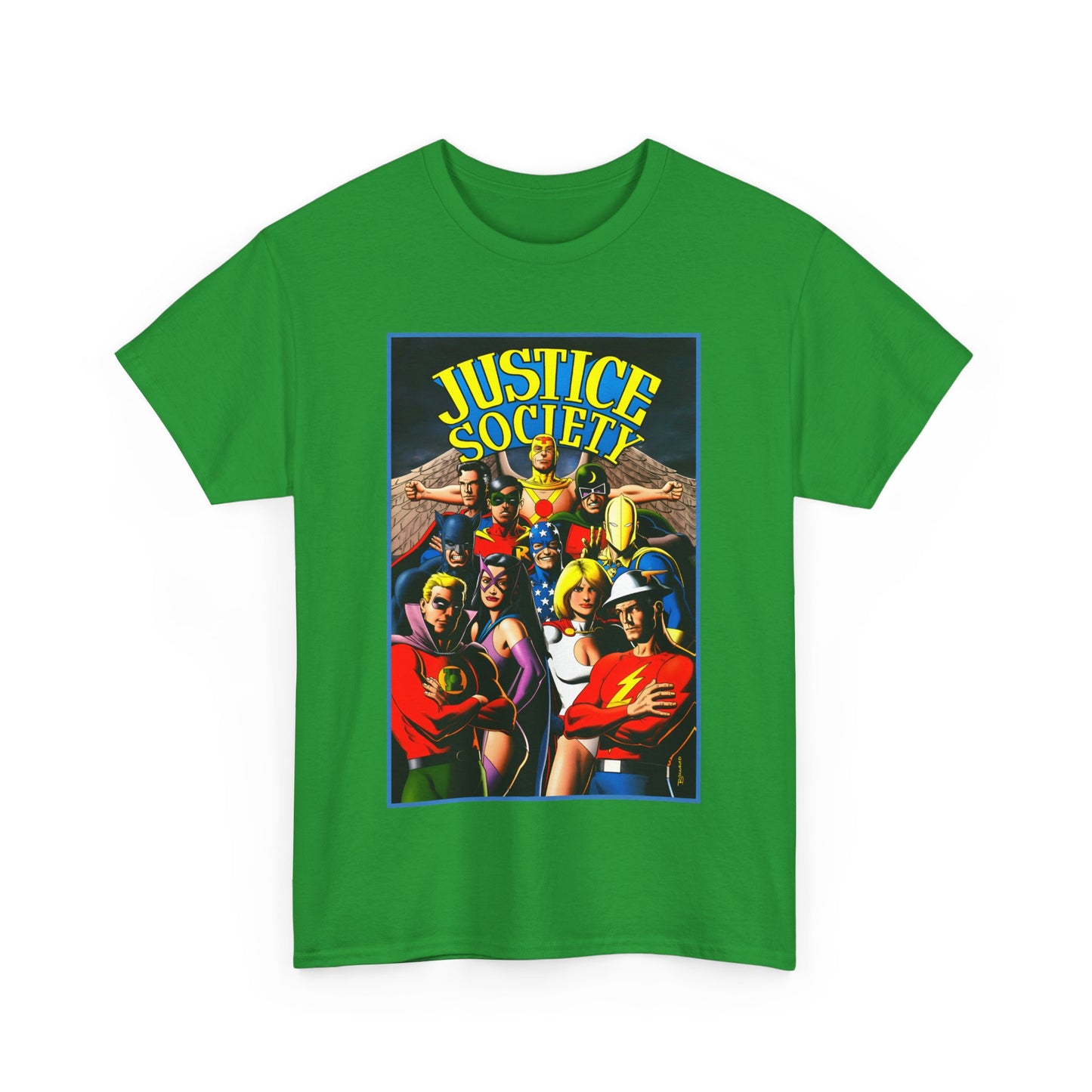 Justice Society T-Shirt - Brian Bolland Art - Dr. Fate, Huntress, Power Girl, Green Lantern, Hawkman, Wildcat - DC Comics - JSA