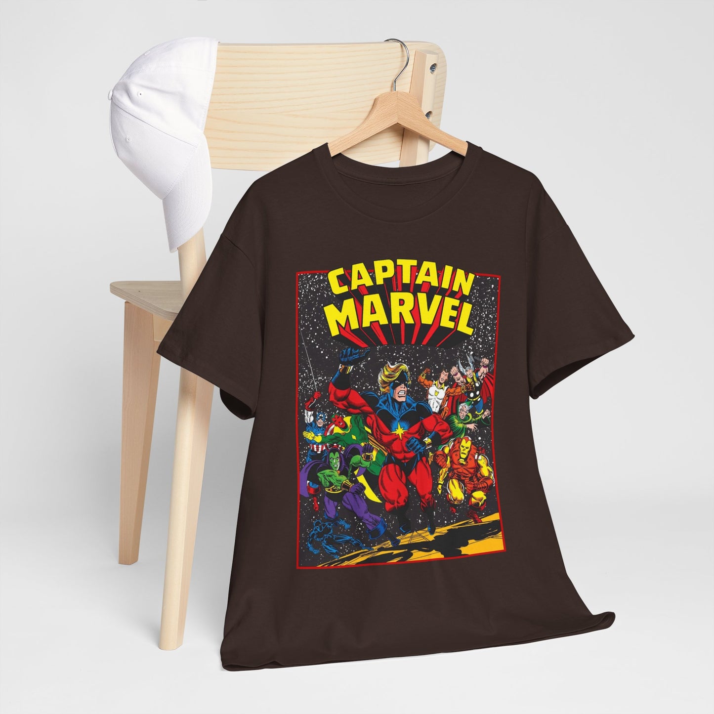 Captain Marvel T-Shirt - Marvel Comics - Jim Starlin Art - Mar-Vell - Kree - Cosmic Hero