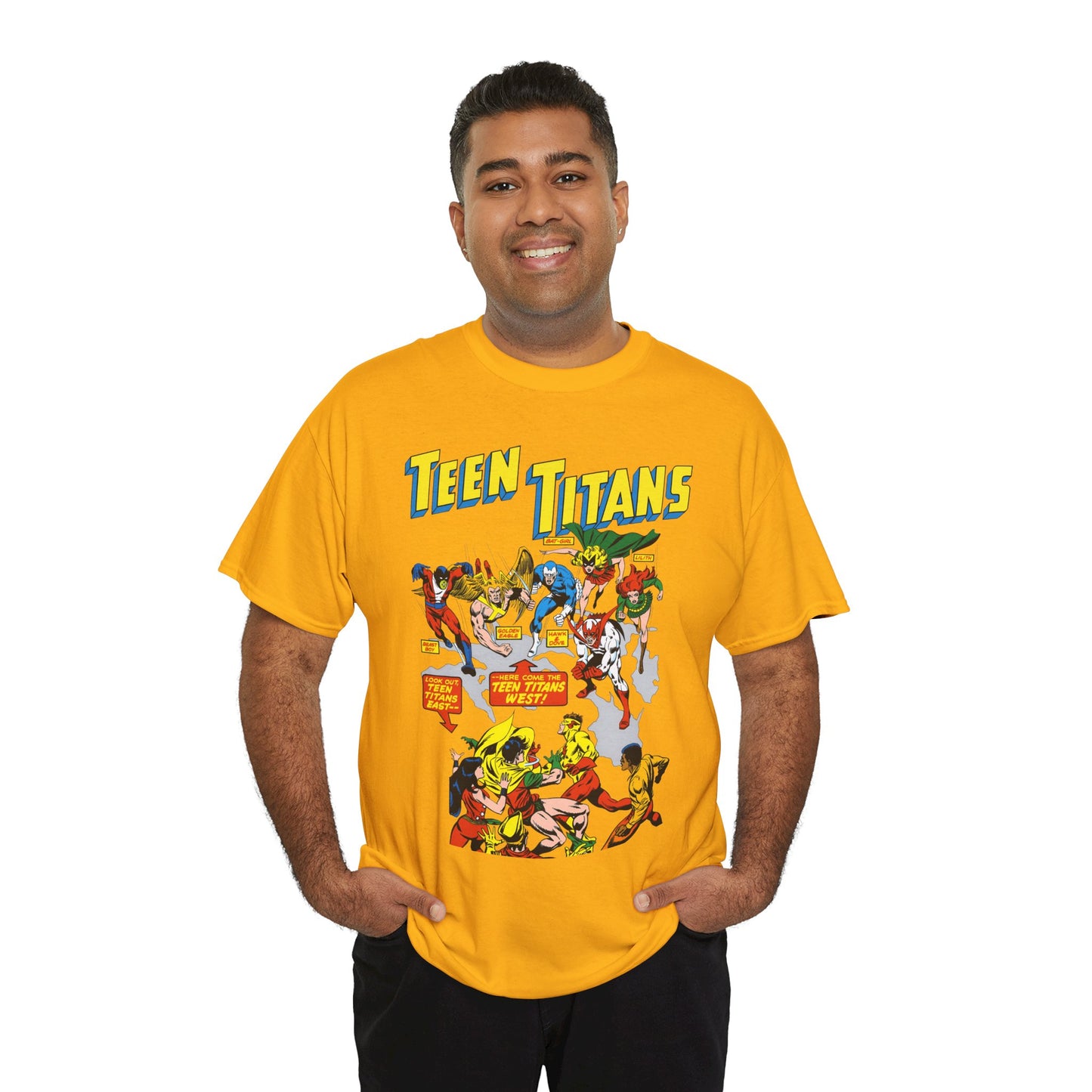 Teen Titans T-Shirt - Rick Buckler Art - Titans West, Lilith, Hawk & Dove, Beast Boy, Golden Eagle - DC Comics