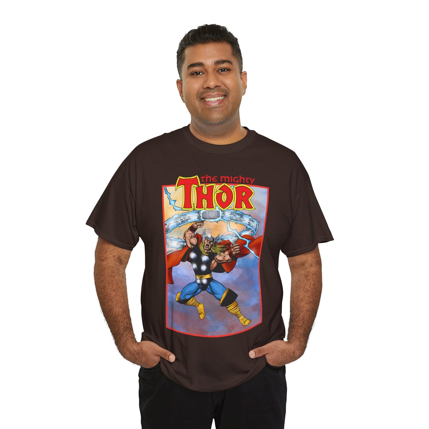 The Mighty Thor T-Shirt - George Perez Art - Mjolnir - Avengers Member - God of Thunder - Asgard Warrior - Marvel Comics
