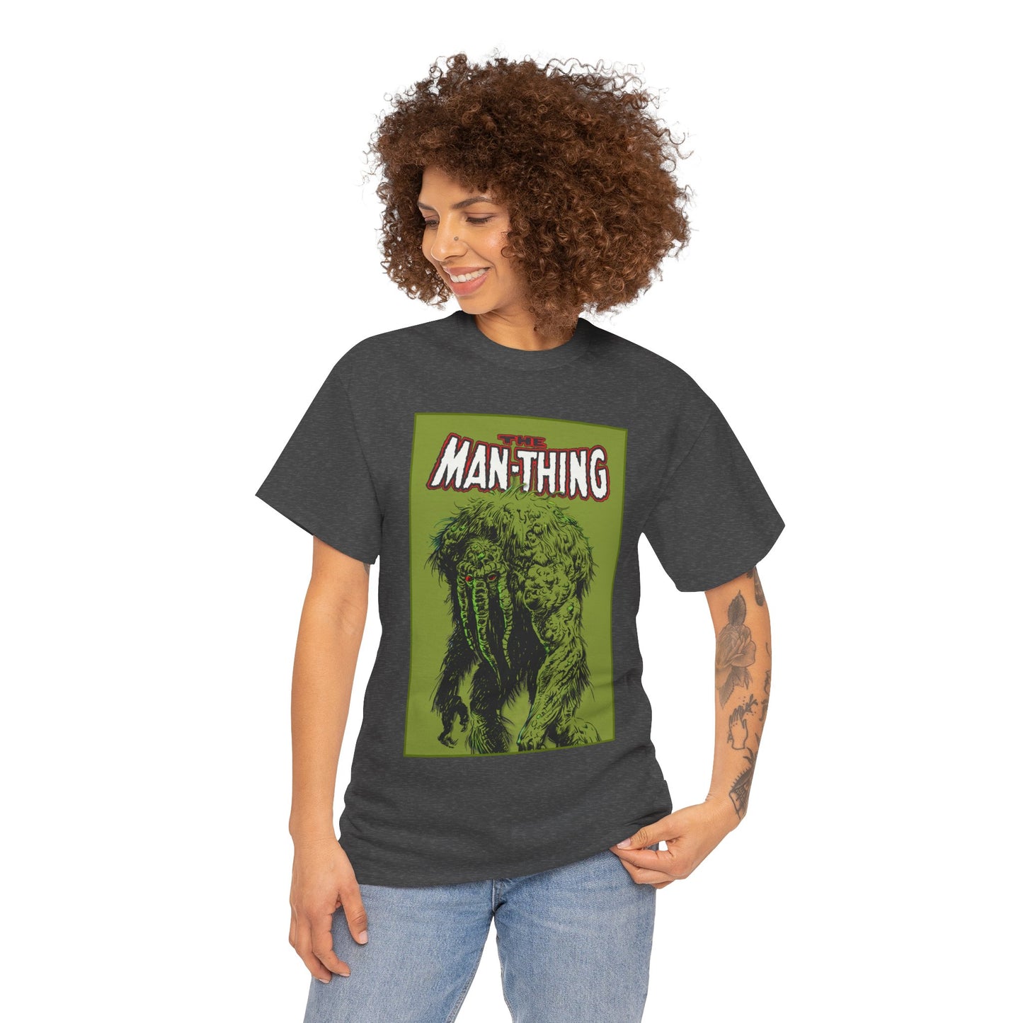 Man-Thing T-Shirt - Marvel Comics - Whatever Knows Fear Burns At The Touch - Swamp Monster