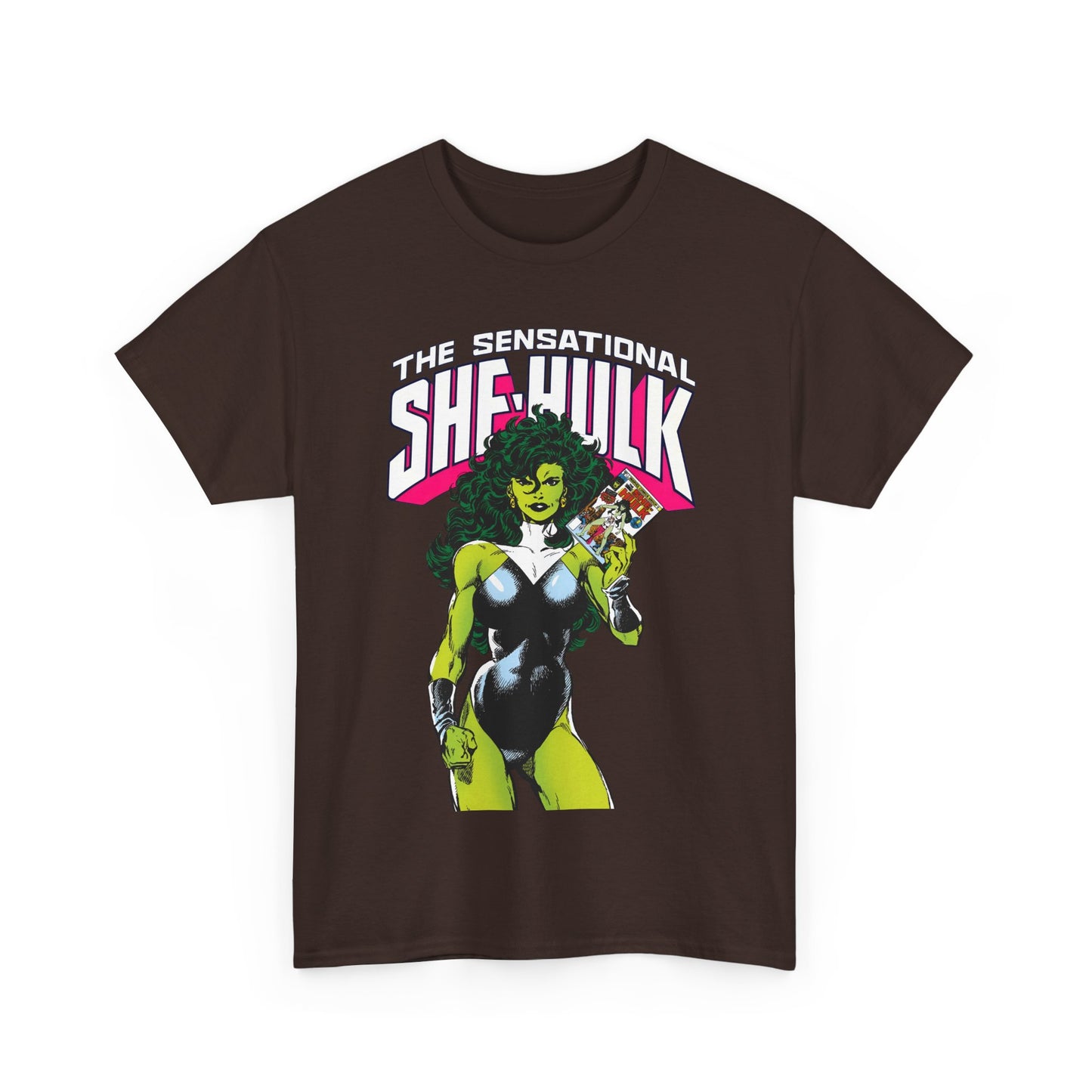 Sensational She-Hulk T-Shirt - Classic John Byrne Art - Jennifer Walters, Hulk's Cousin - Marvel Comics - Popular 1980s Series - "Rip Up Your X-Men!"
