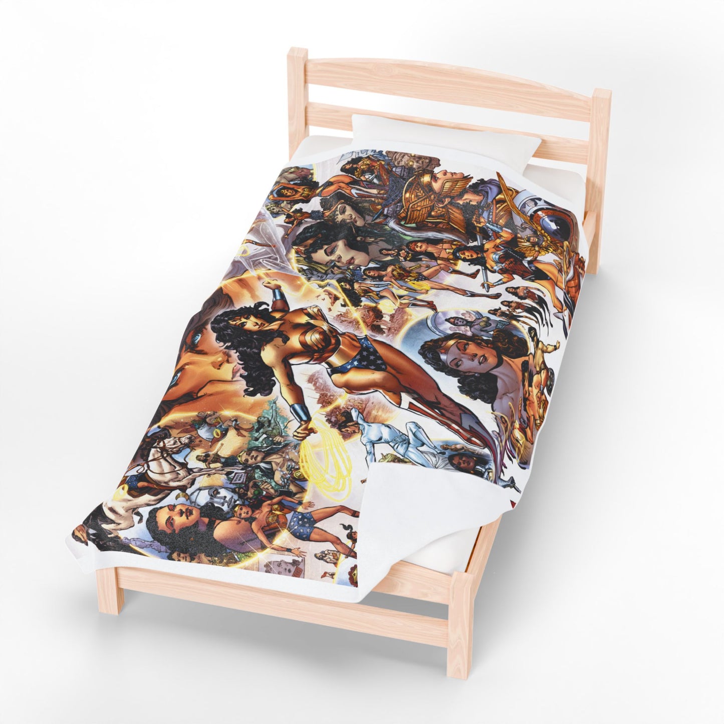 Wonder Woman Velveteen Plush Blanket 60x80" - Phil Jimenez Art - Amazon Warrior from Themyscira - DC Comics