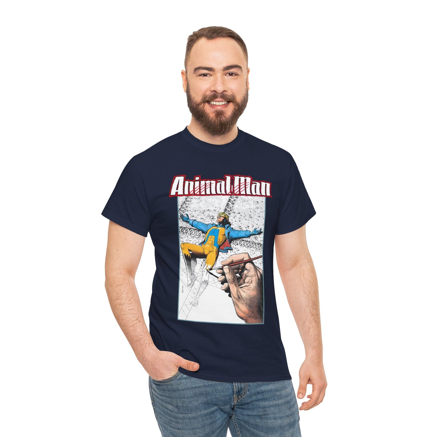Animal Man T-Shirt - Brian Bolland Art - Buddy Baker - DC Comics, Vertigo Comics 1980s Series - Grant Morrison Stories