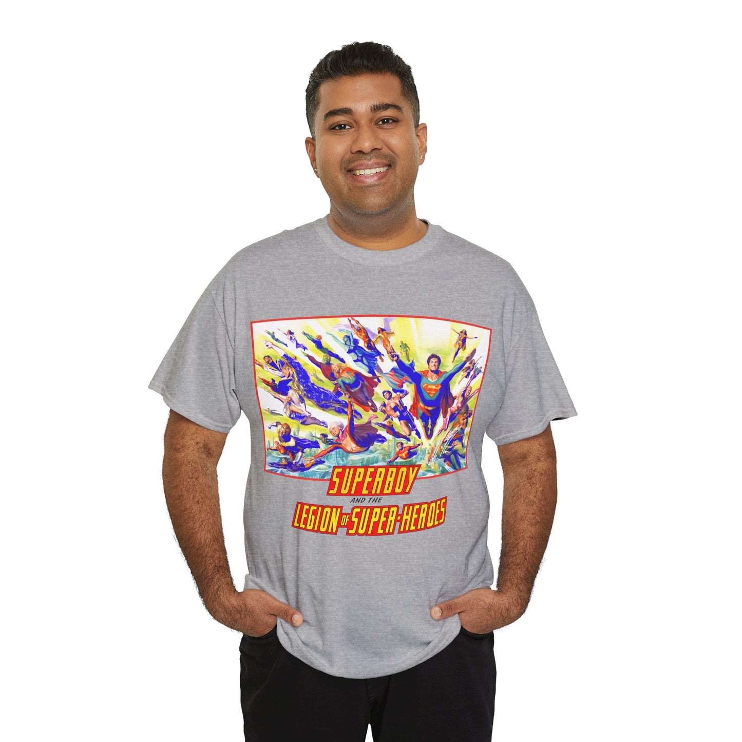 Superboy & Legion of Super-Heroes T-Shirt - Alex Ross Art - Saturn Girl, Brainiac 5, Lightning Lad, Shadow Lass, Dawnstar, Karate Kid - DC Comics