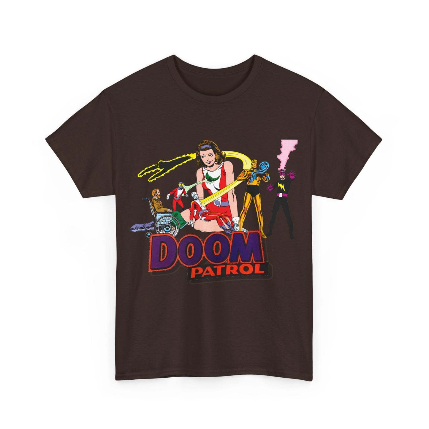 Doom Patrol T-Shirt - John Byrne Art - DC Comics Who's Who Art - Beast Boy, Robotman, Mento, Elasti-Girl, Negative Man, The Chief